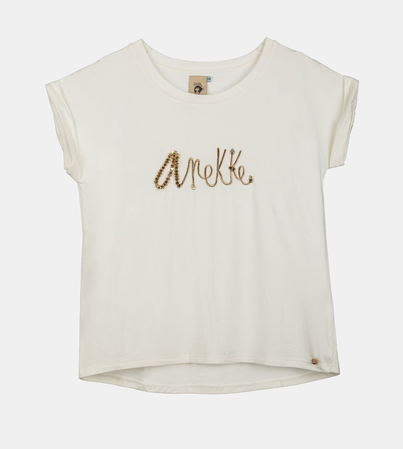 T-shirt blanc à manches courtes avec logo
