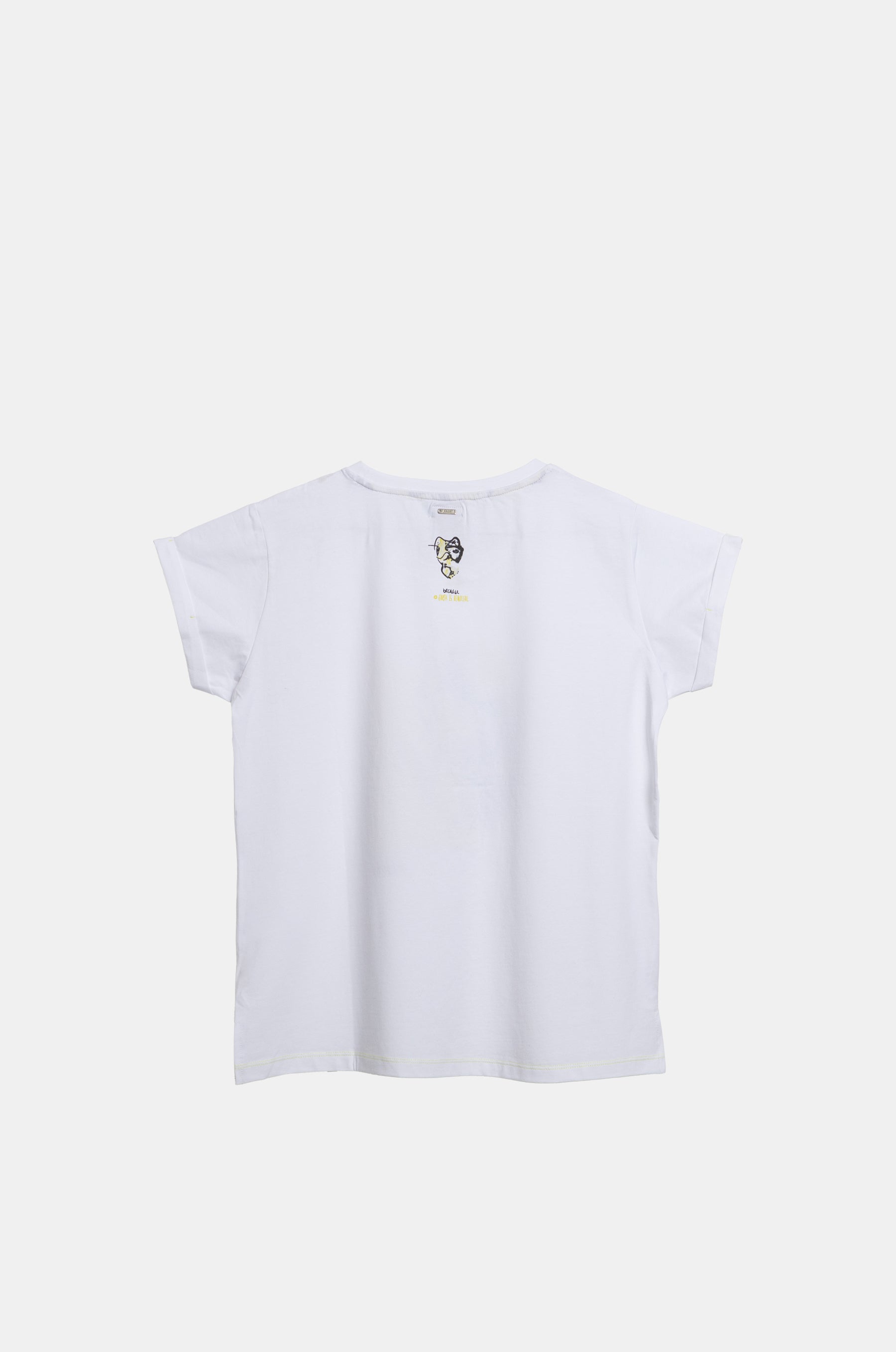 T-shirt blanc et doré à manches courtes Anekke