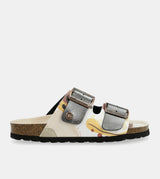 Sandales bio multicolores noires