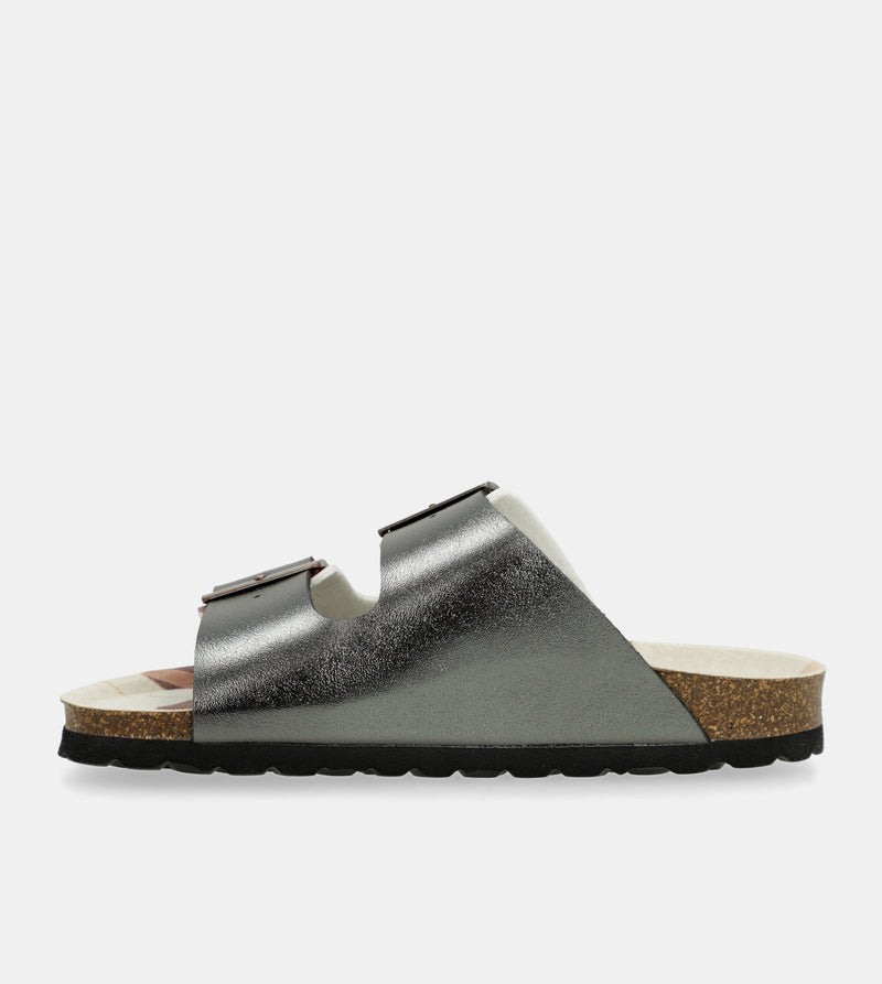 Sandales bio multicolores noires