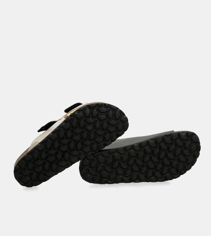 Sandales bio multicolores noires