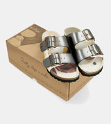 Sandales bio multicolores noires