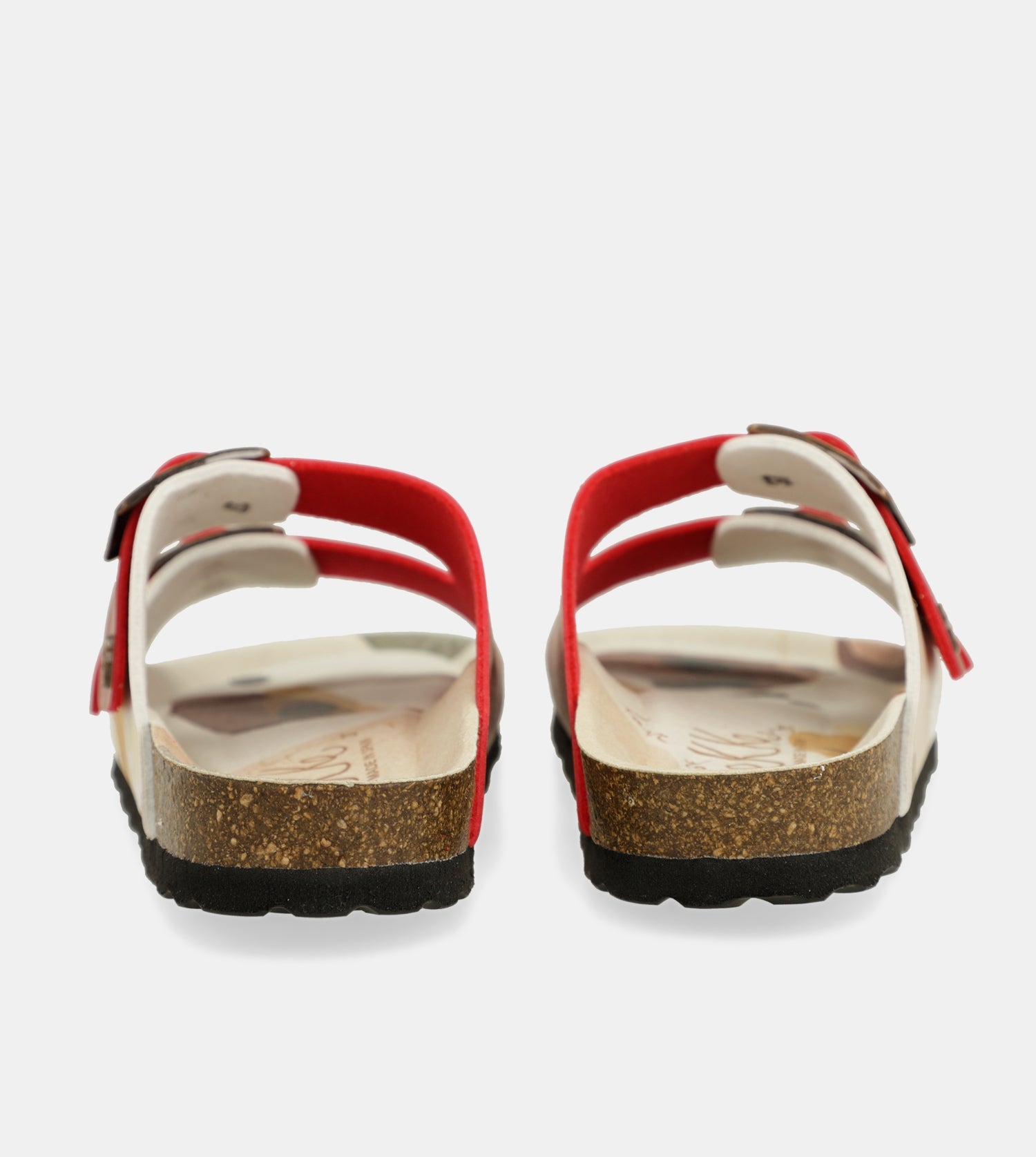 Sandales bio multicolores rouges