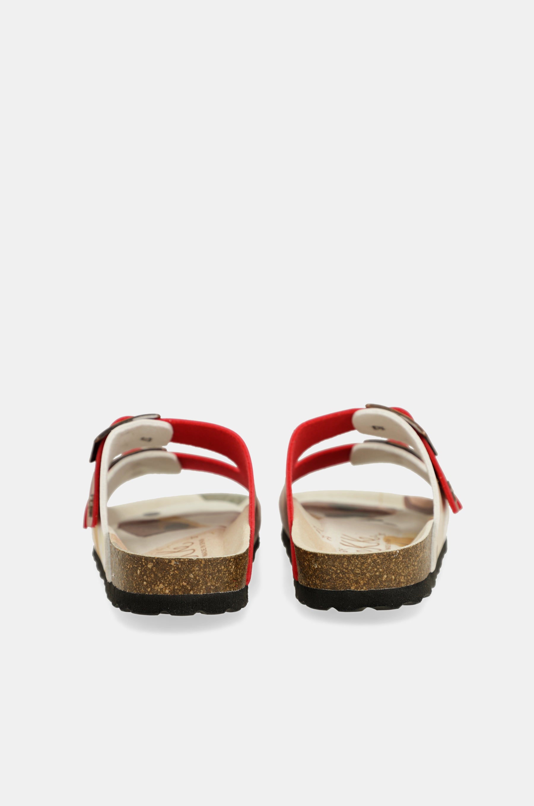 Sandales bio multicolores rouges
