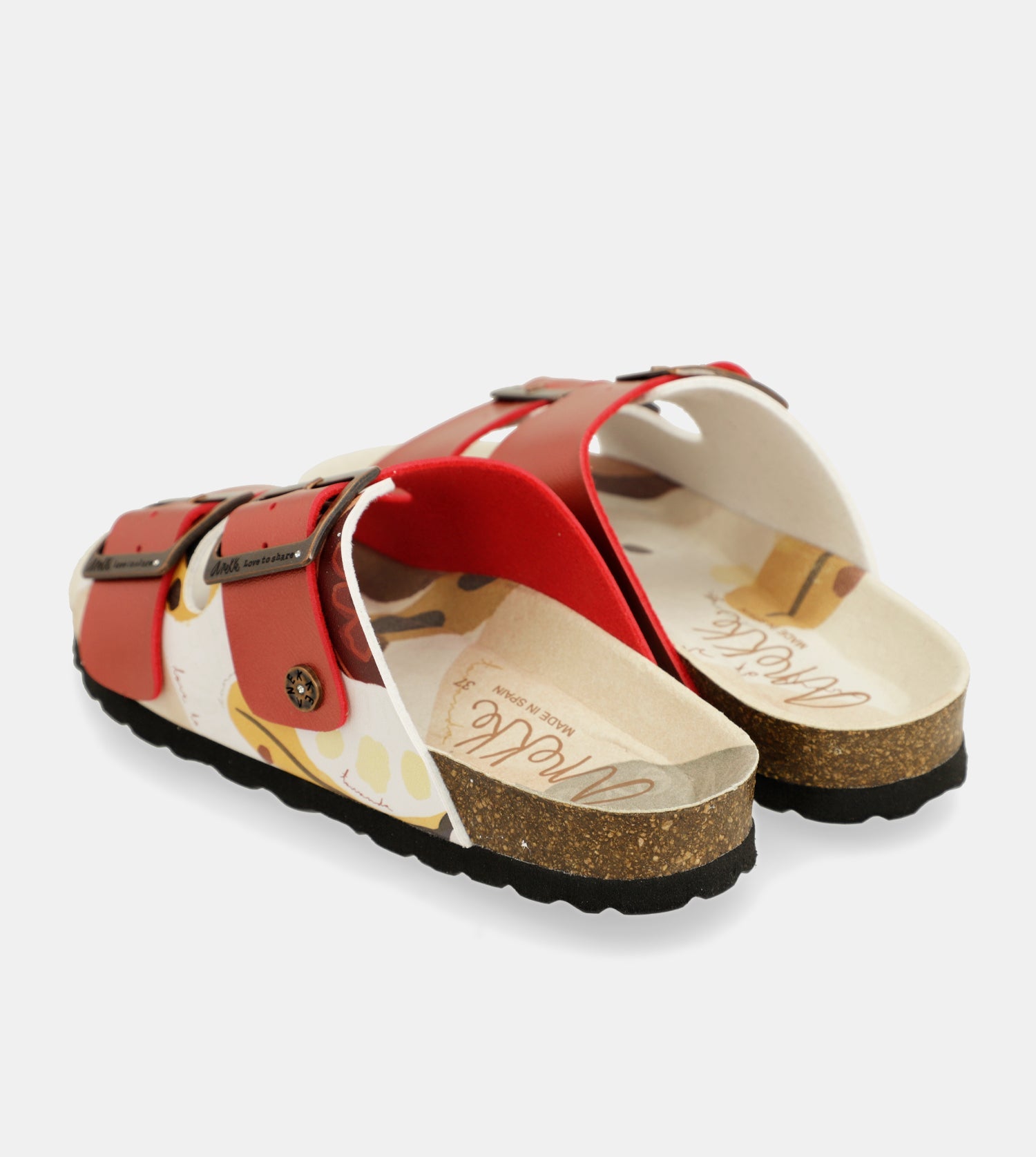 Sandales bio multicolores rouges
