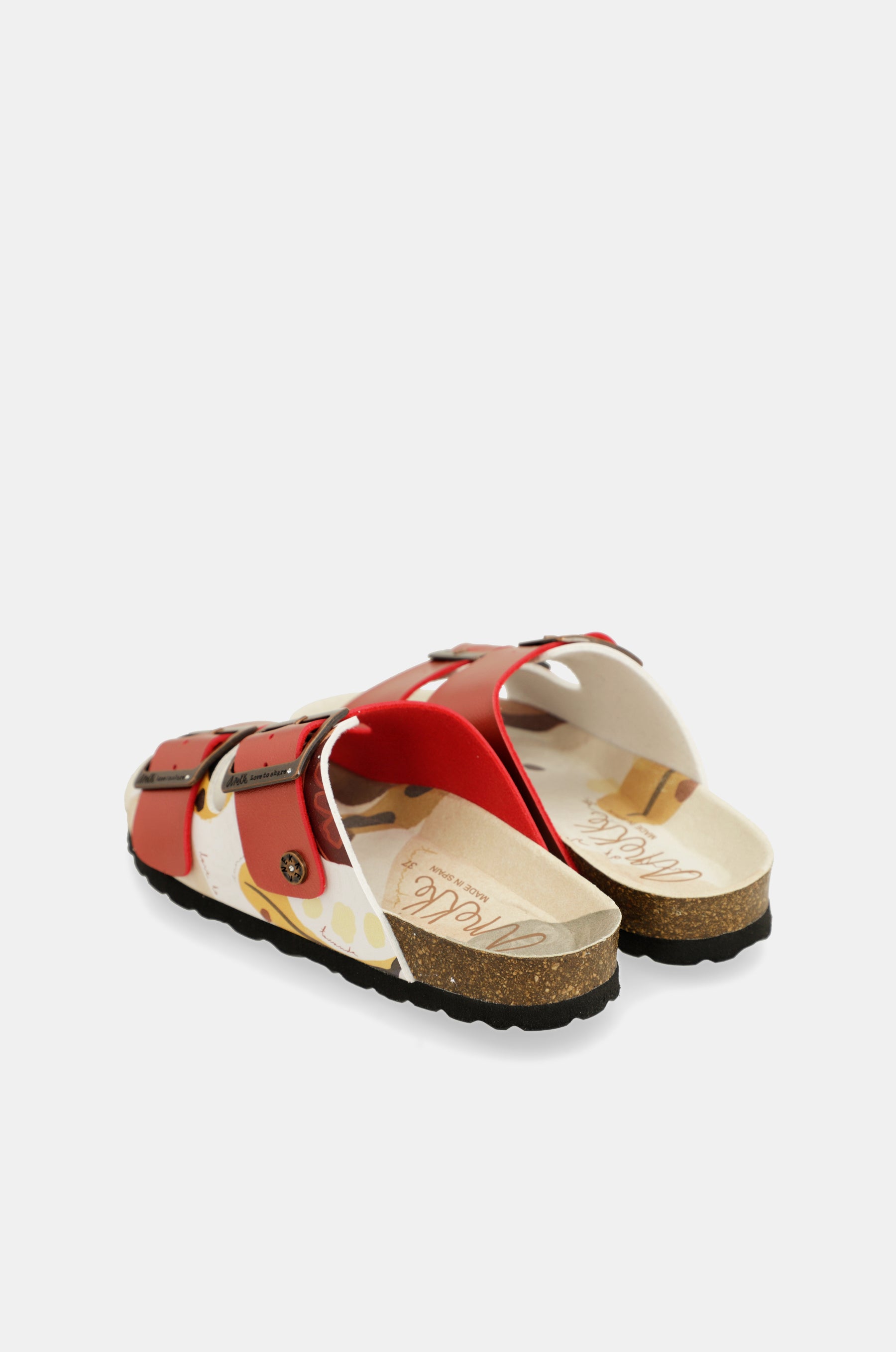 Sandales bio multicolores rouges