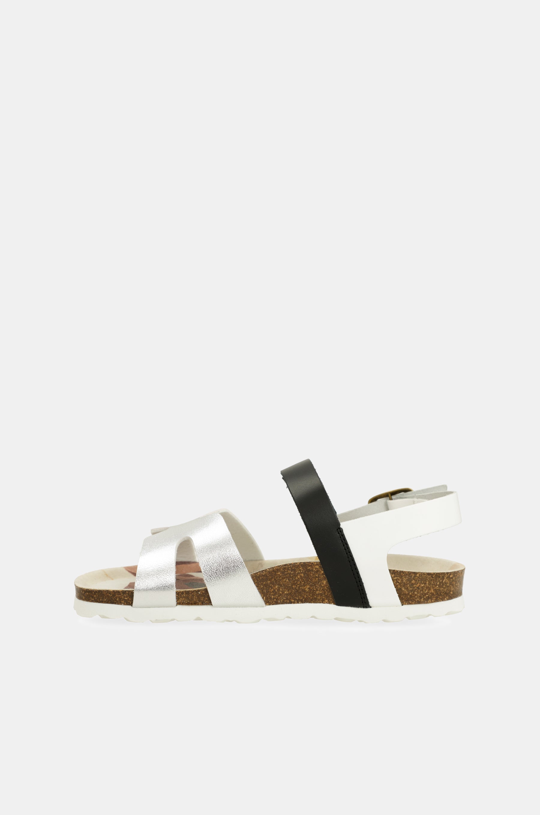 Sandales argent et noires