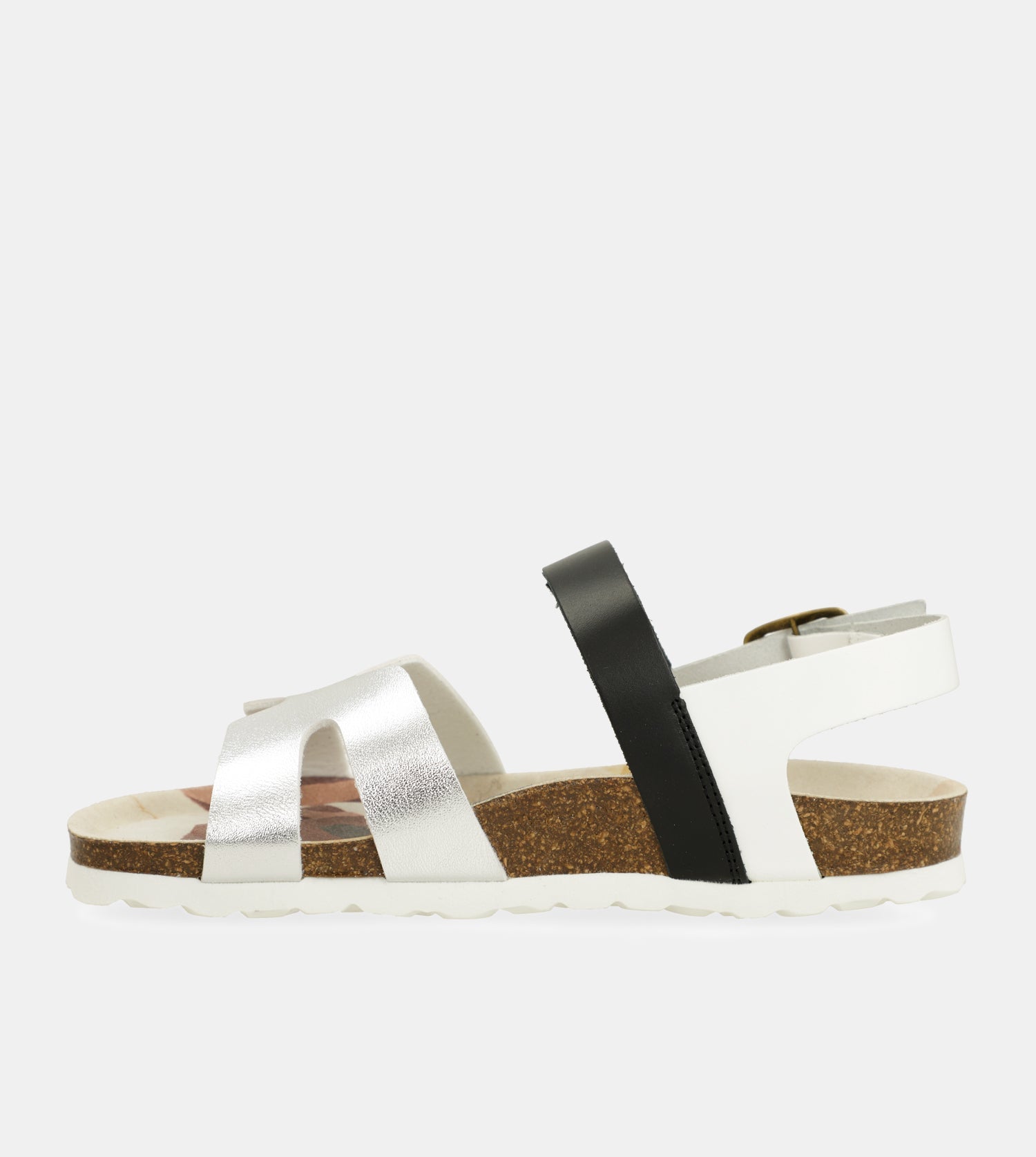 Sandales argent et noires