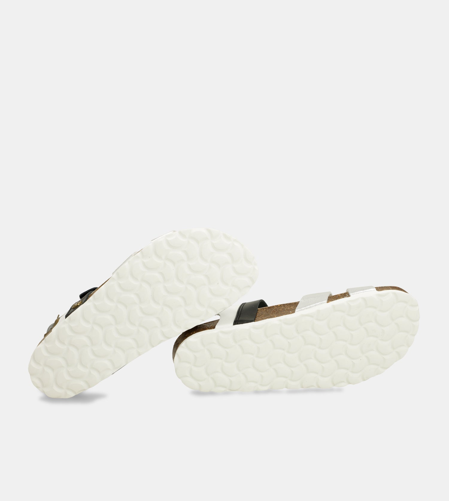 Sandales argent et noires