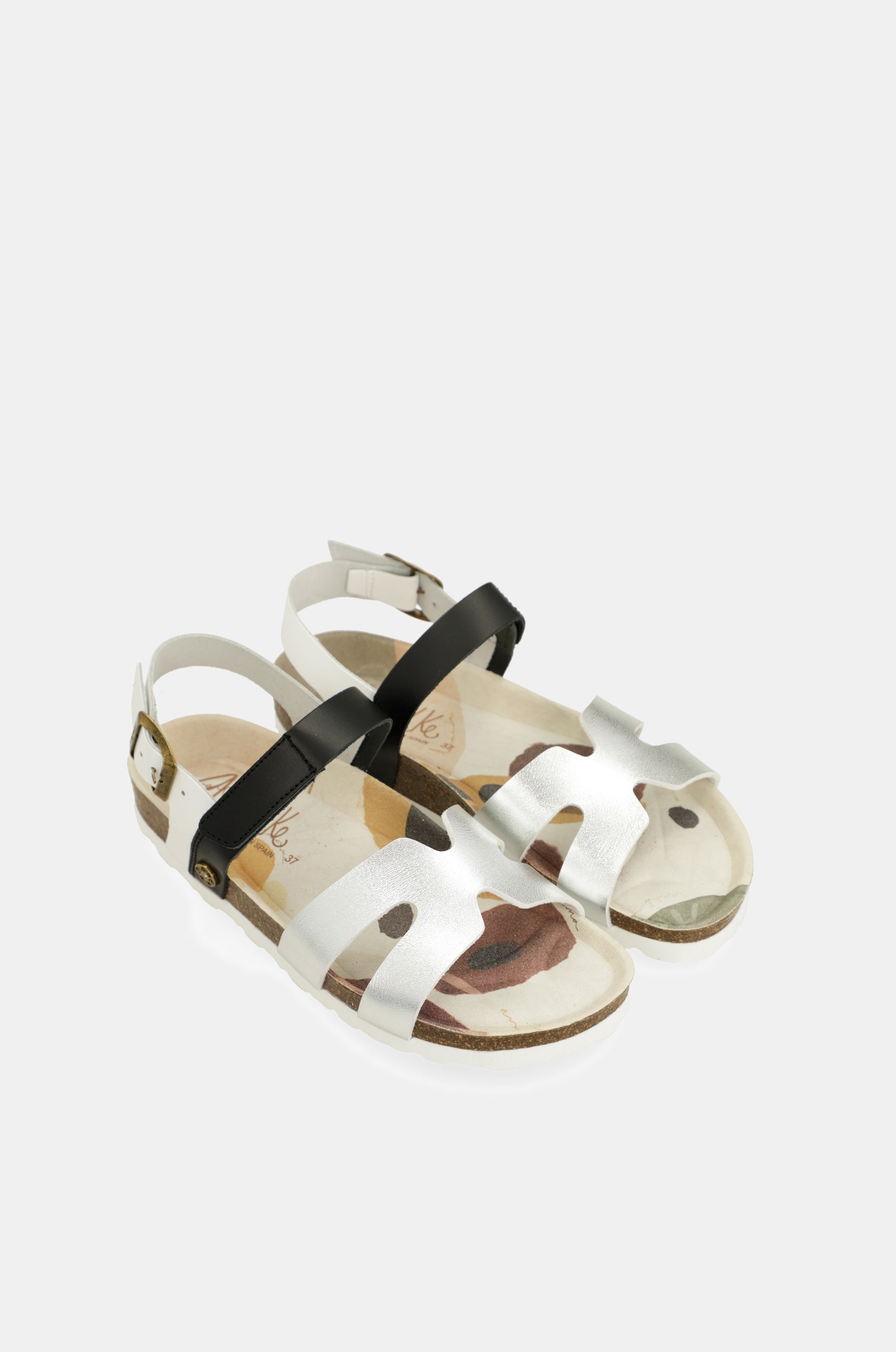 Sandales argent et noires