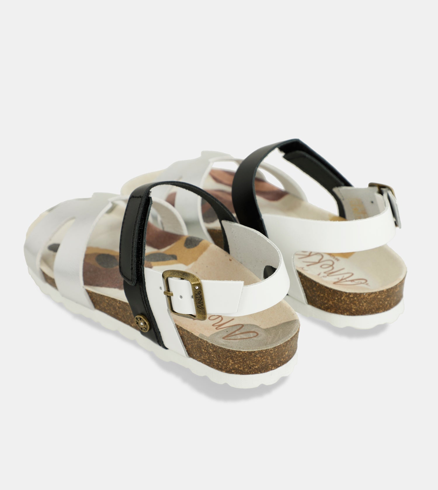 Sandales argent et noires