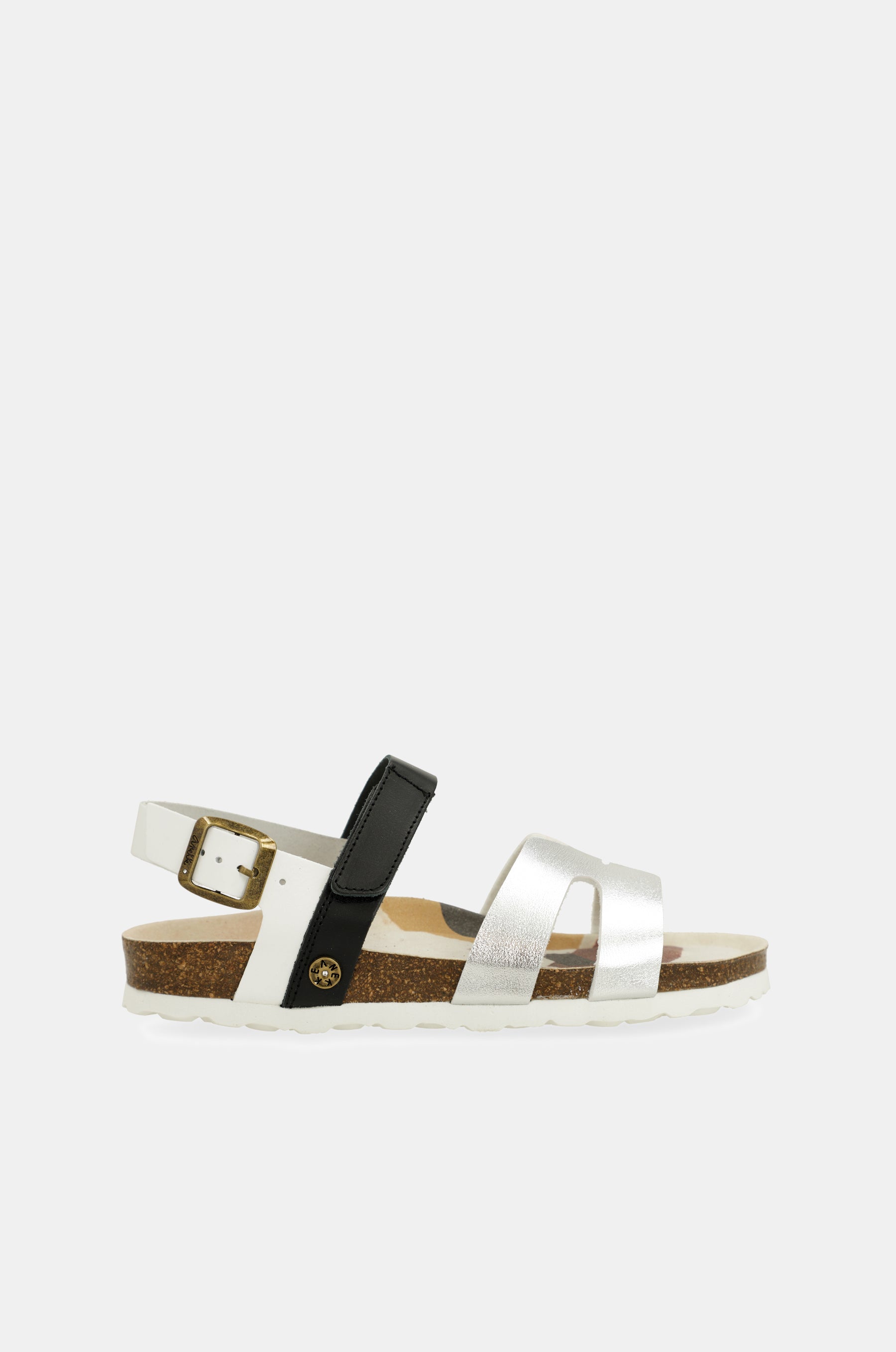 Sandales argent et noires
