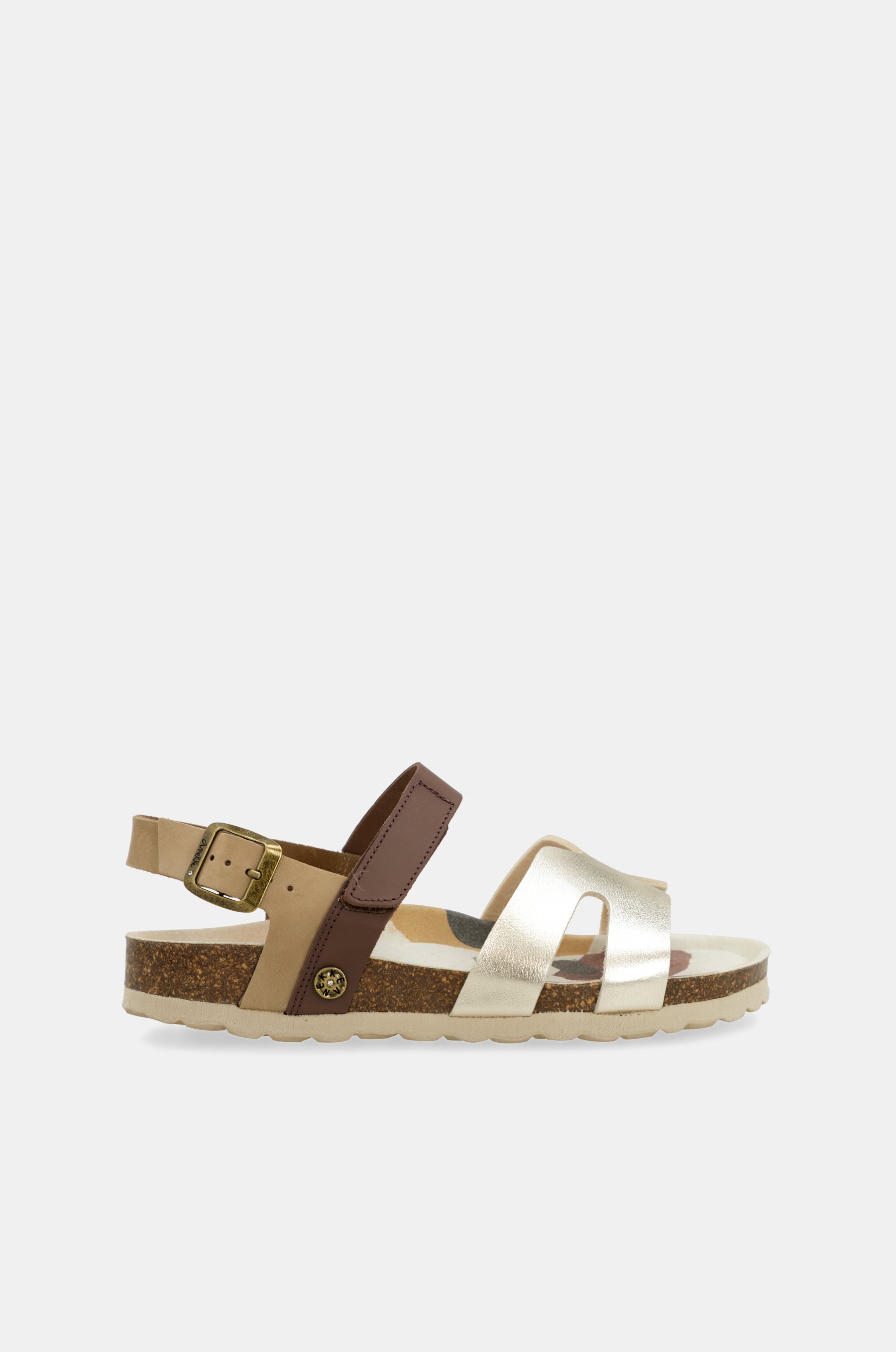 Sandales dorées et marron