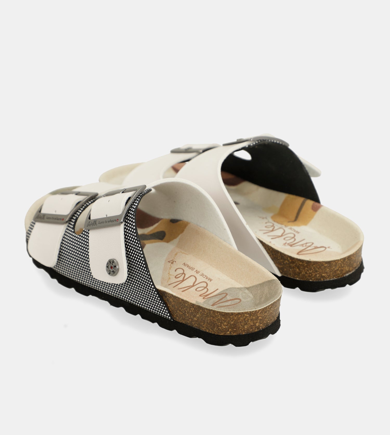Sandales bio blanches à pois