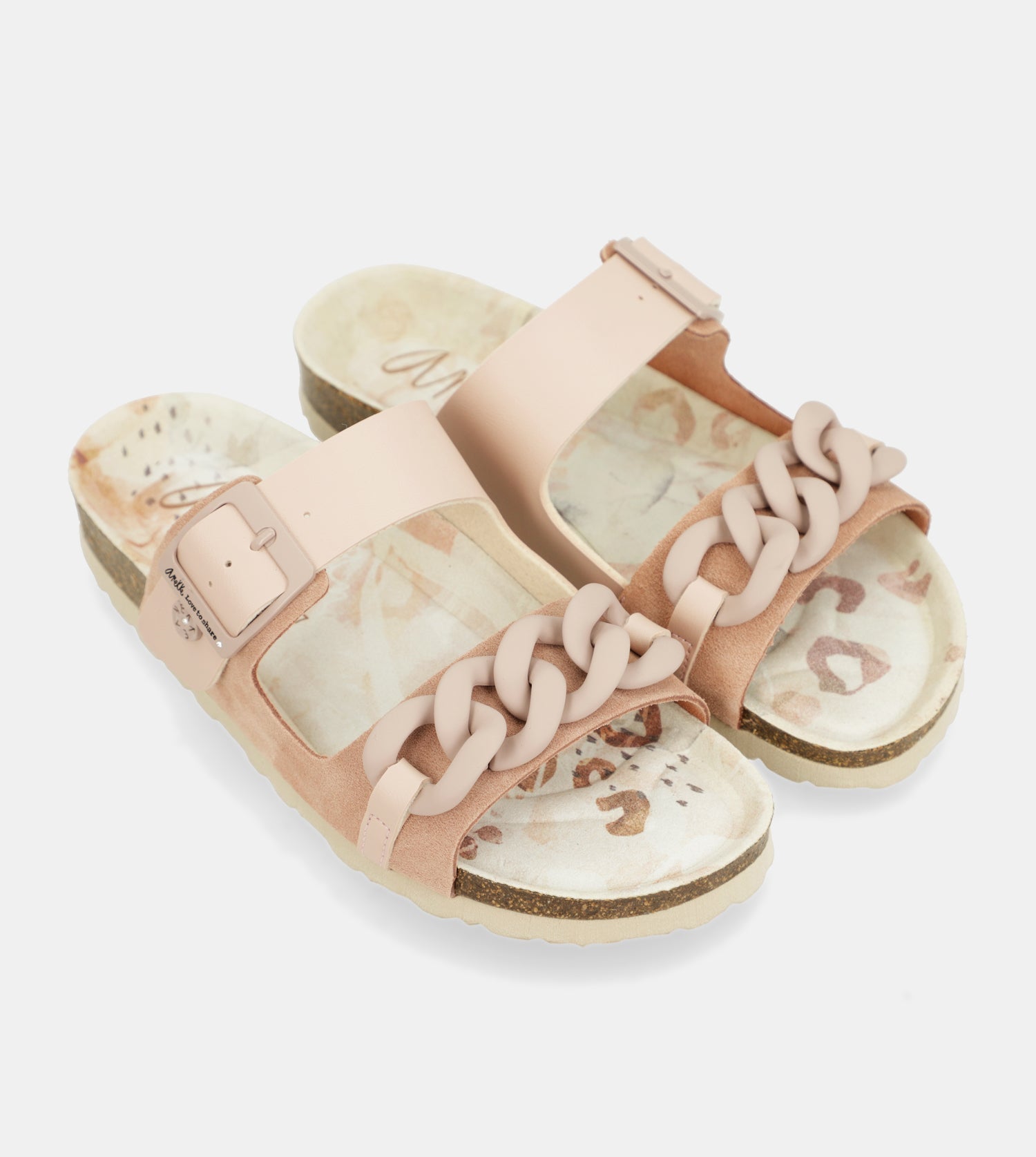 Sandales bio roses à chaîne