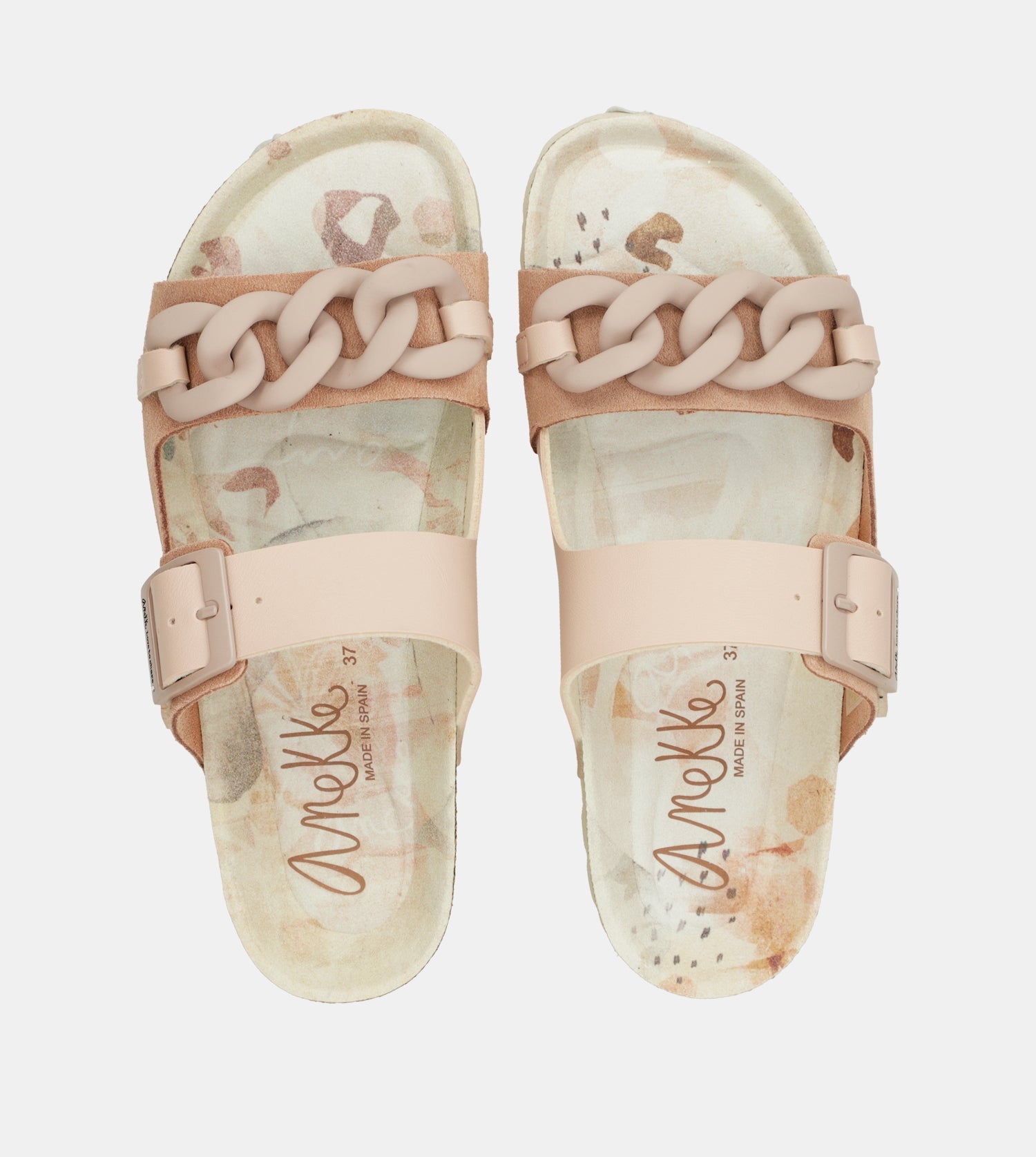 Sandales bio roses à chaîne
