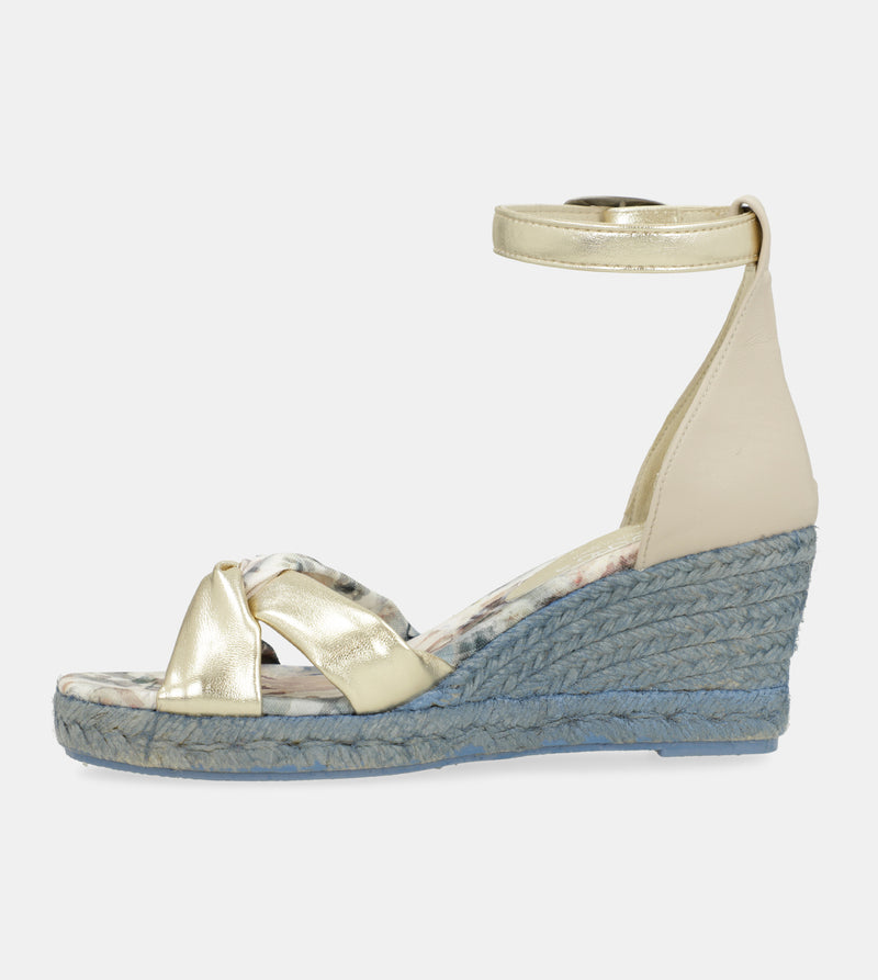Sandales compensées bleues Memories