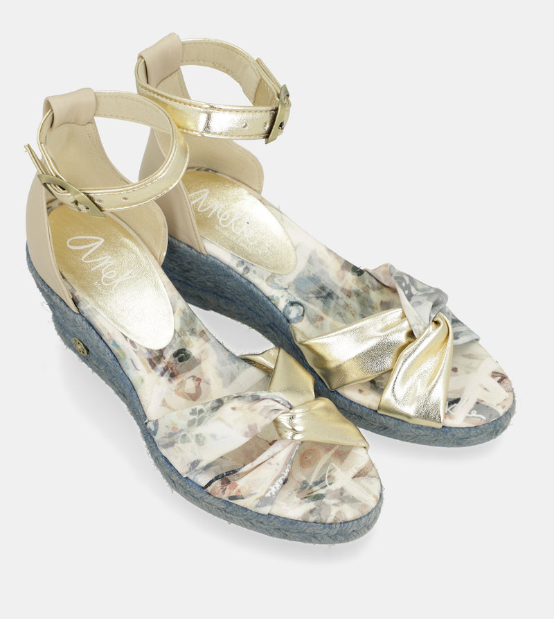 Sandales compensées bleues Memories