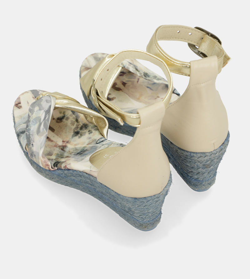 Sandales compensées bleues Memories