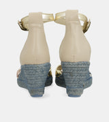 Sandales compensées bleues Memories