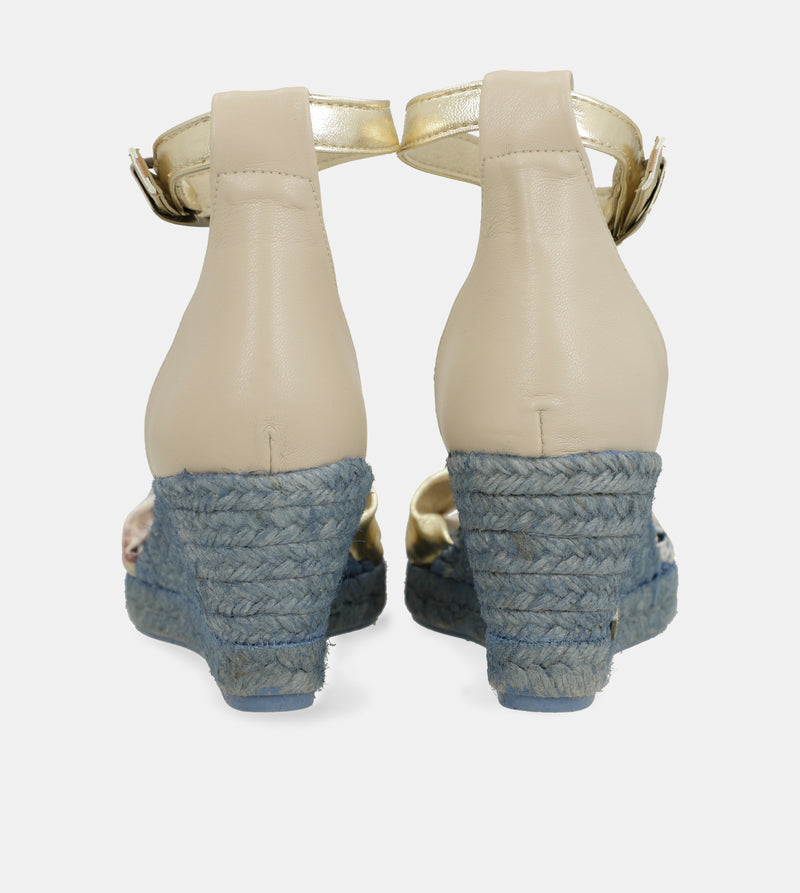 Sandales compensées bleues Memories