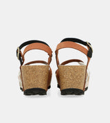 Sandales compensées bio à brides en cuir