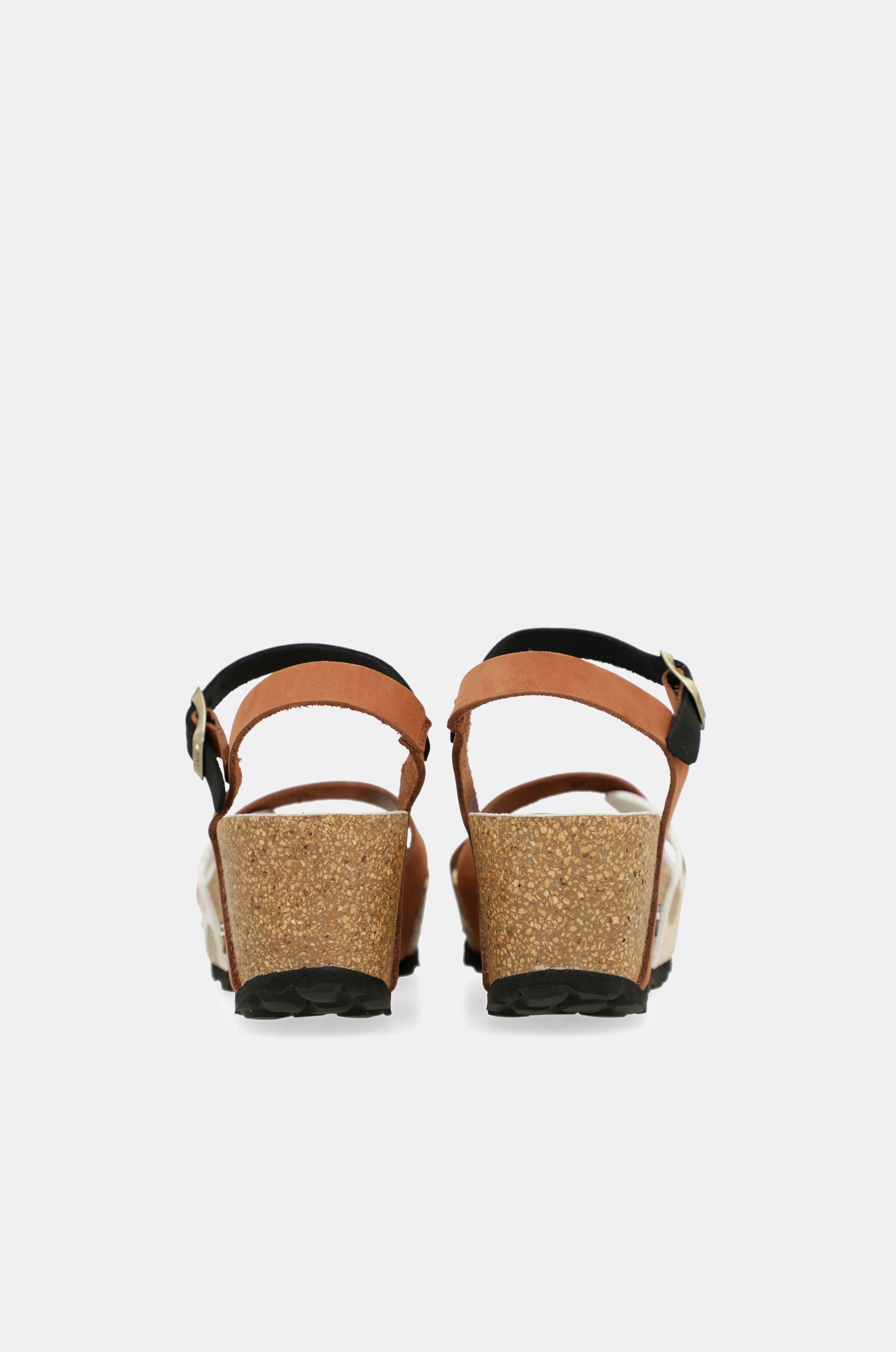 Sandales compensées bio à brides en cuir
