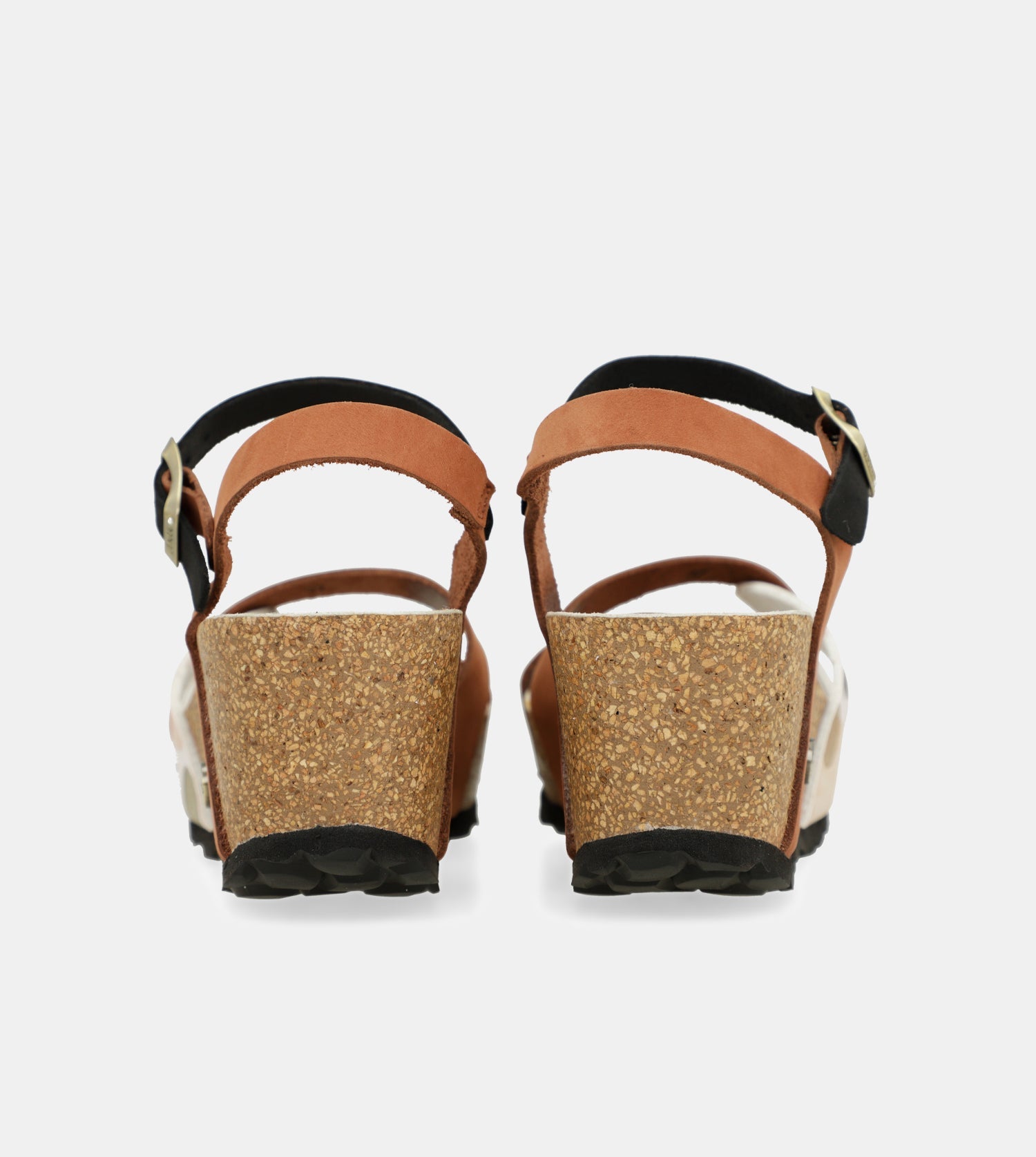 Sandales compensées bio à brides en cuir