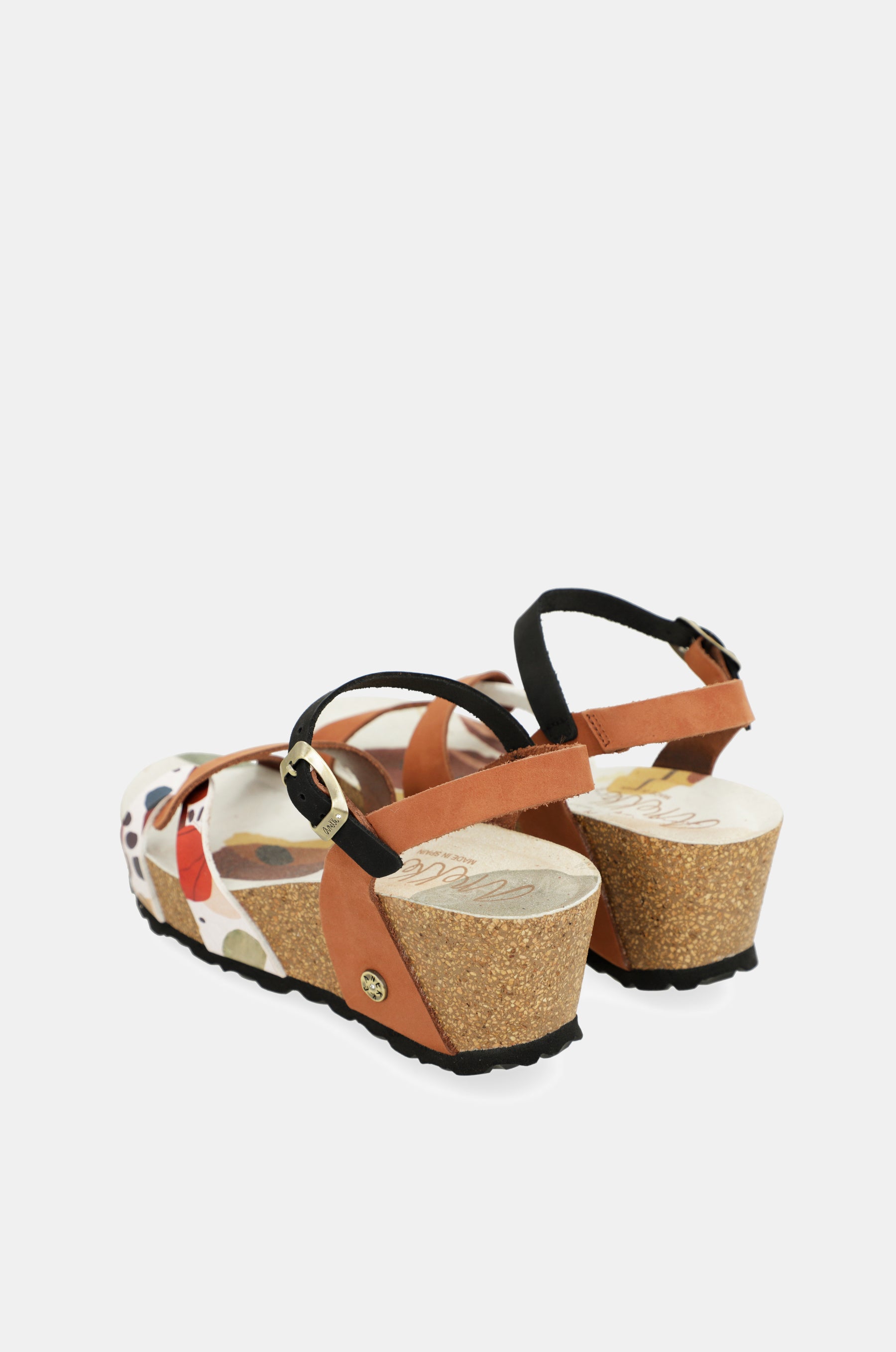 Sandales compensées bio à brides en cuir