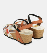 Sandales compensées bio à brides en cuir