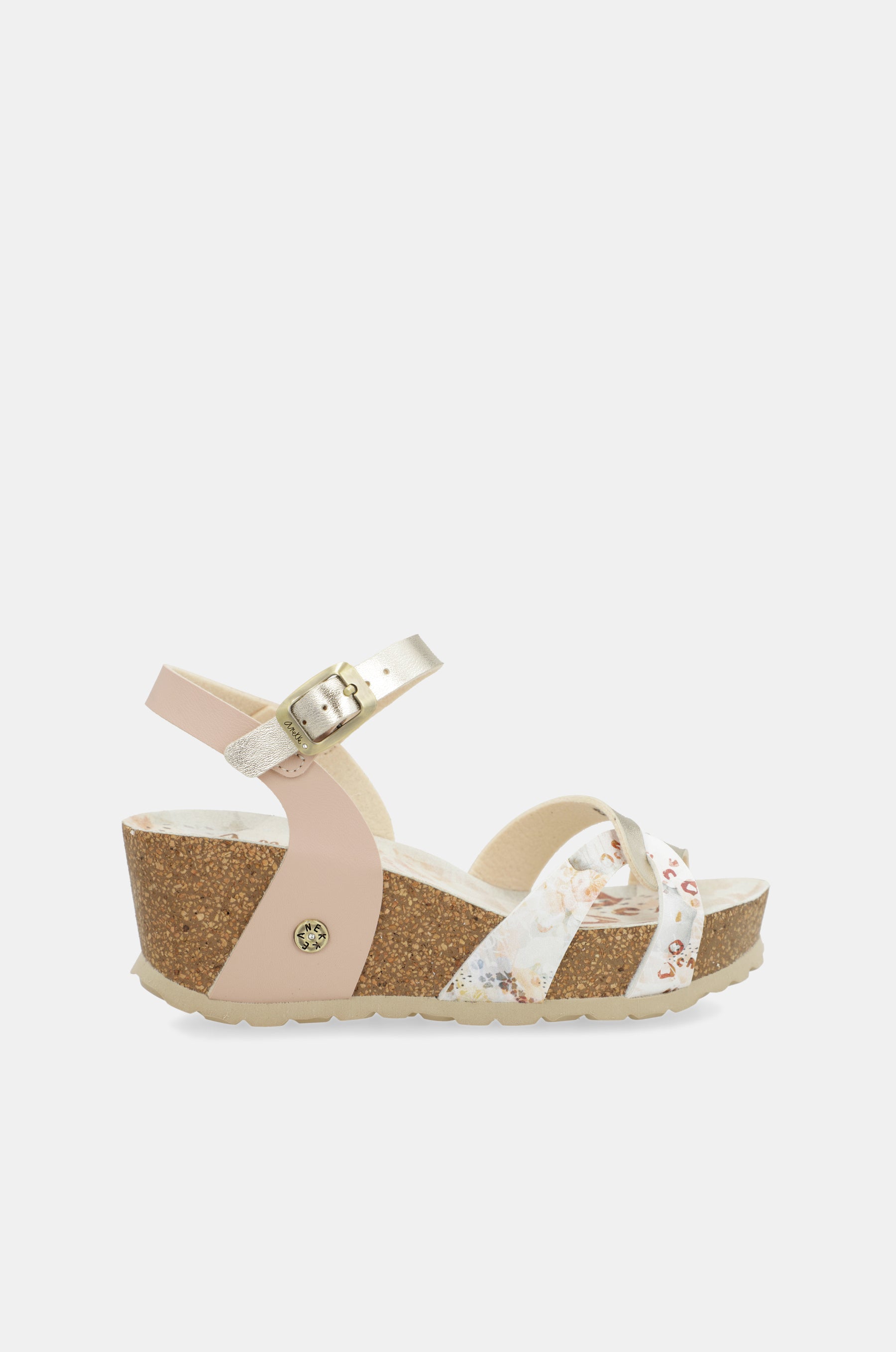 Sandales compensées bio à brides blanches