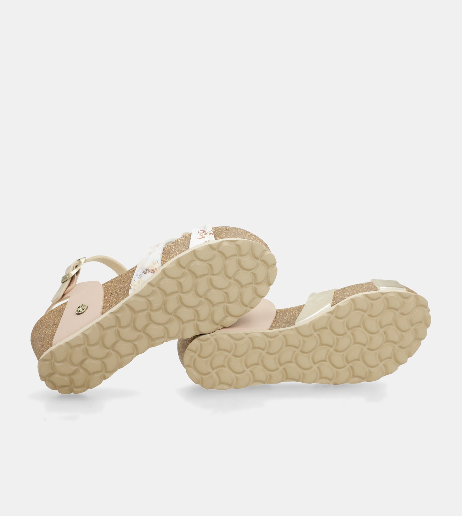 Sandales compensées bio à brides blanches