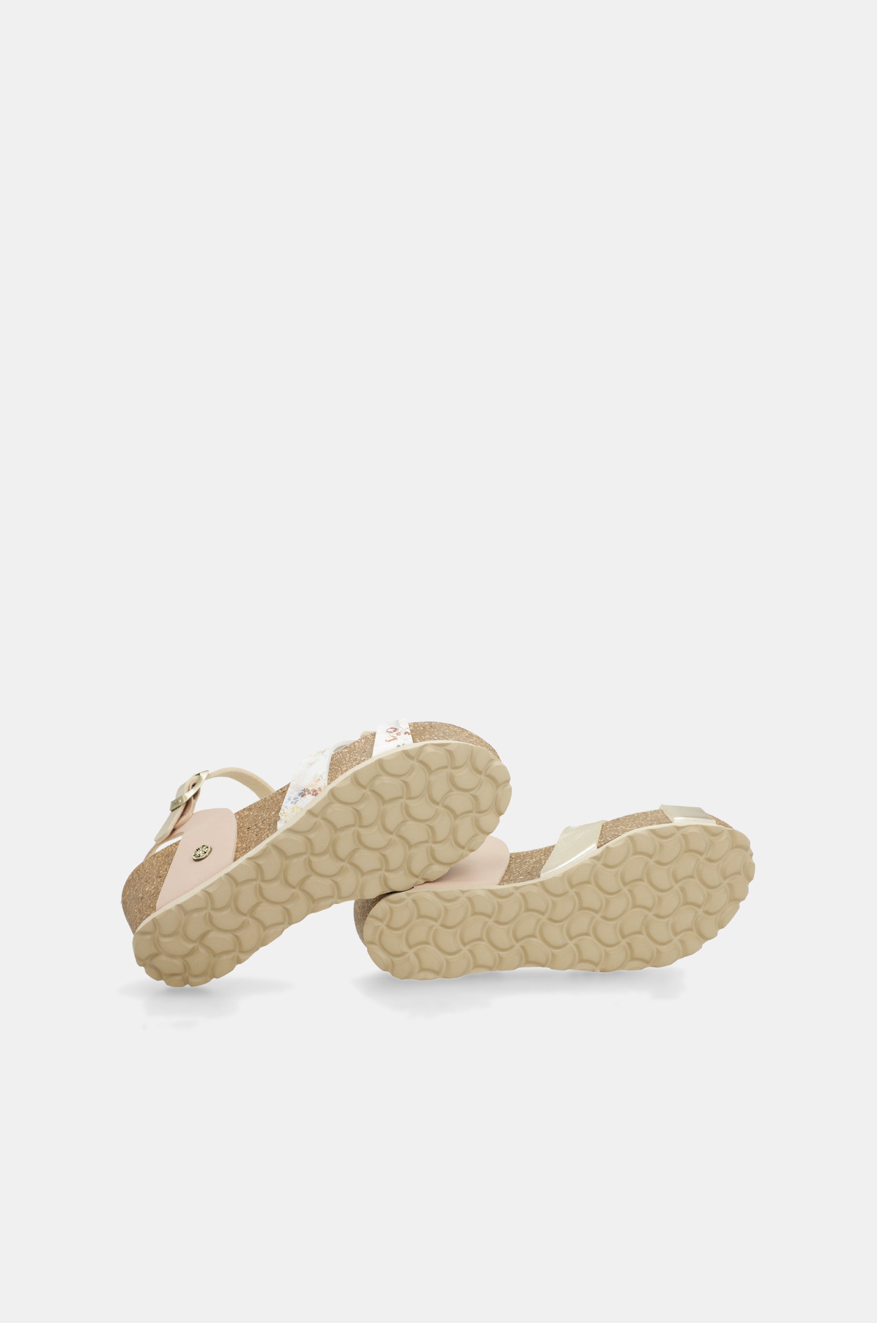 Sandales compensées bio à brides blanches
