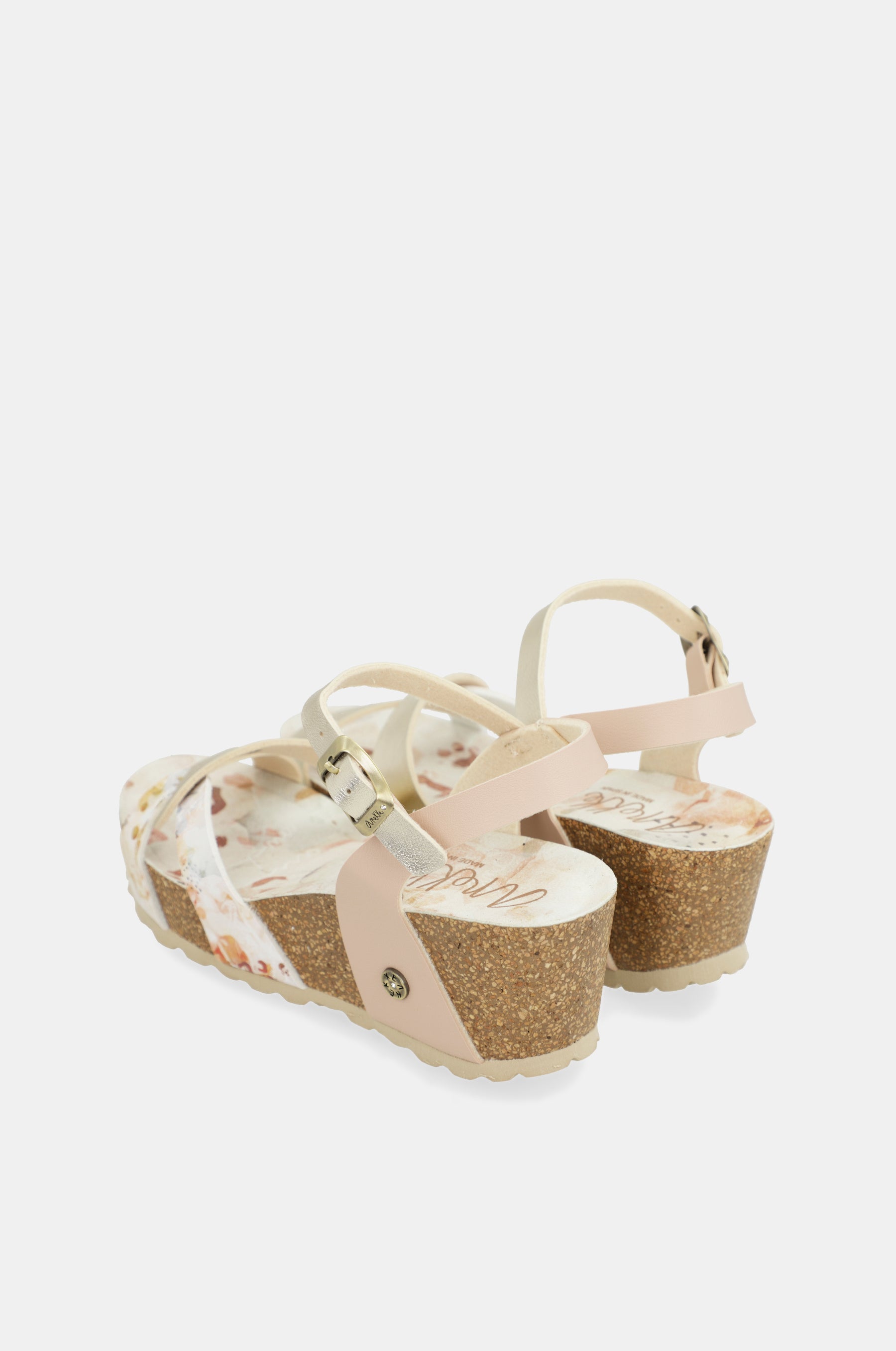Sandales compensées bio à brides blanches