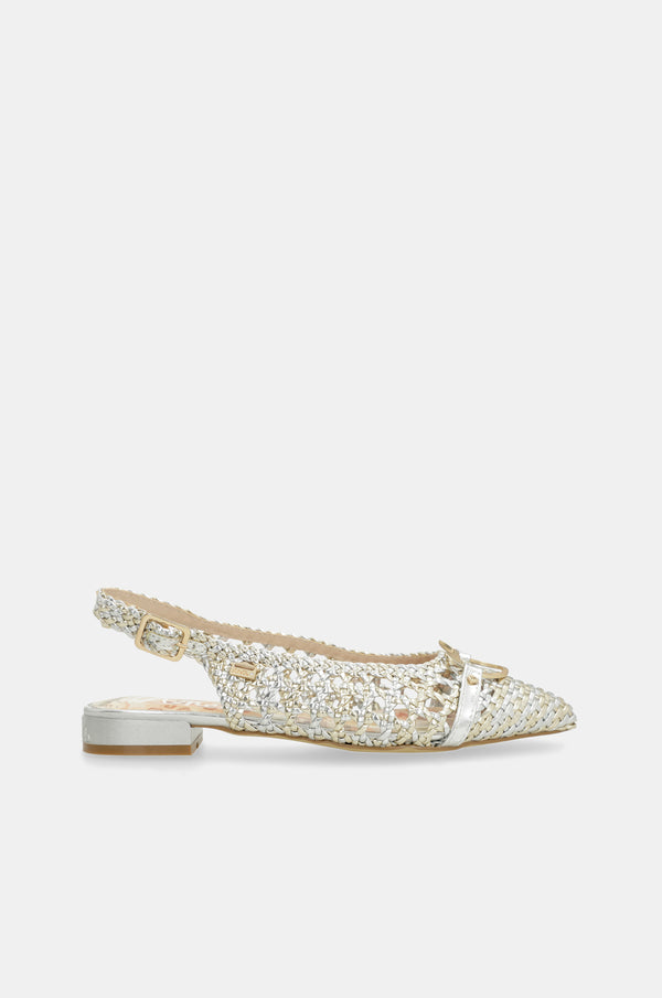 Ballerines slingback dorées et argentées