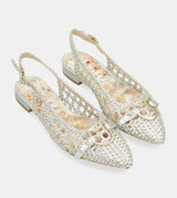 Ballerines slingback dorées et argentées