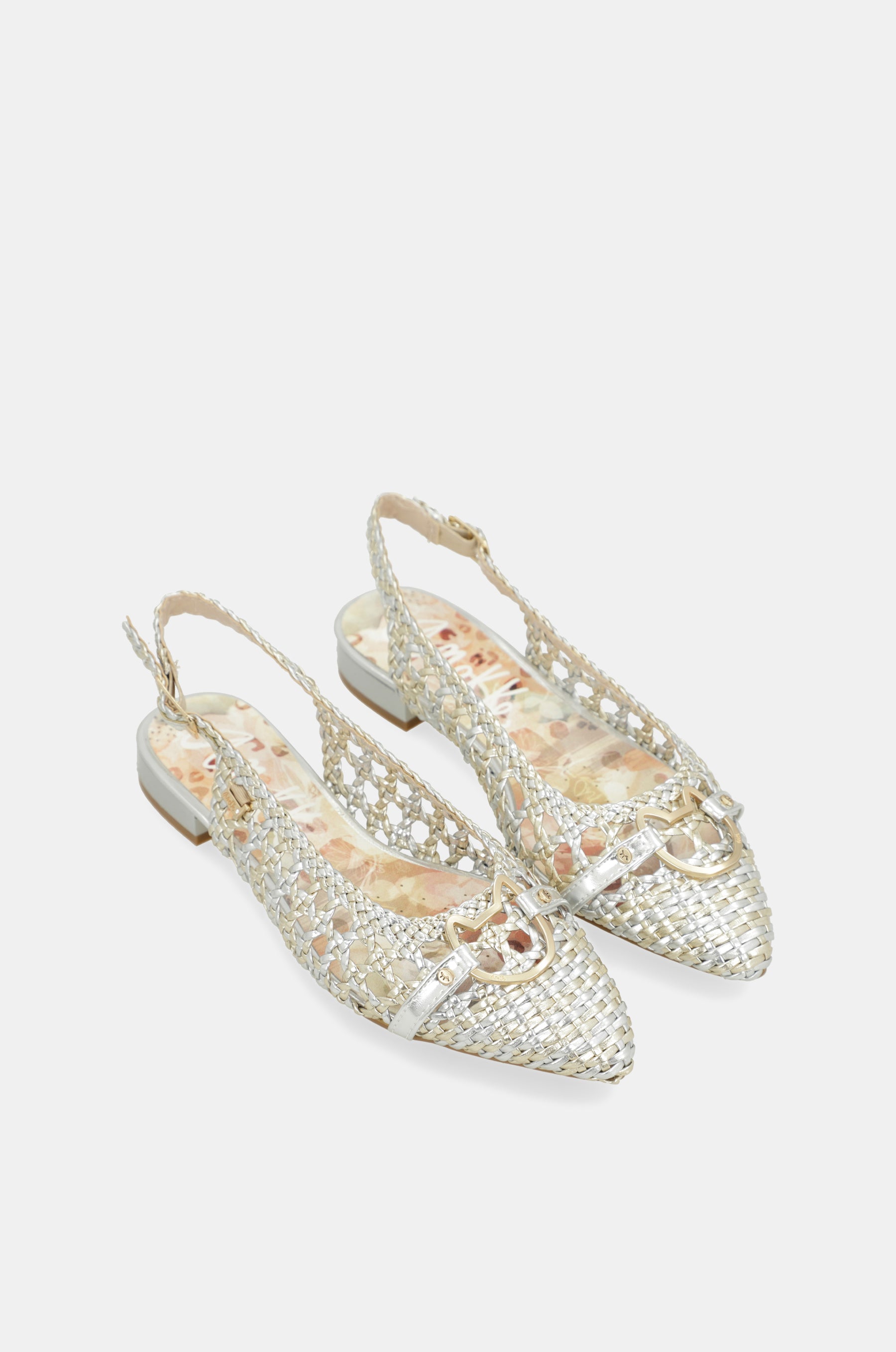 Ballerines slingback dorées et argentées