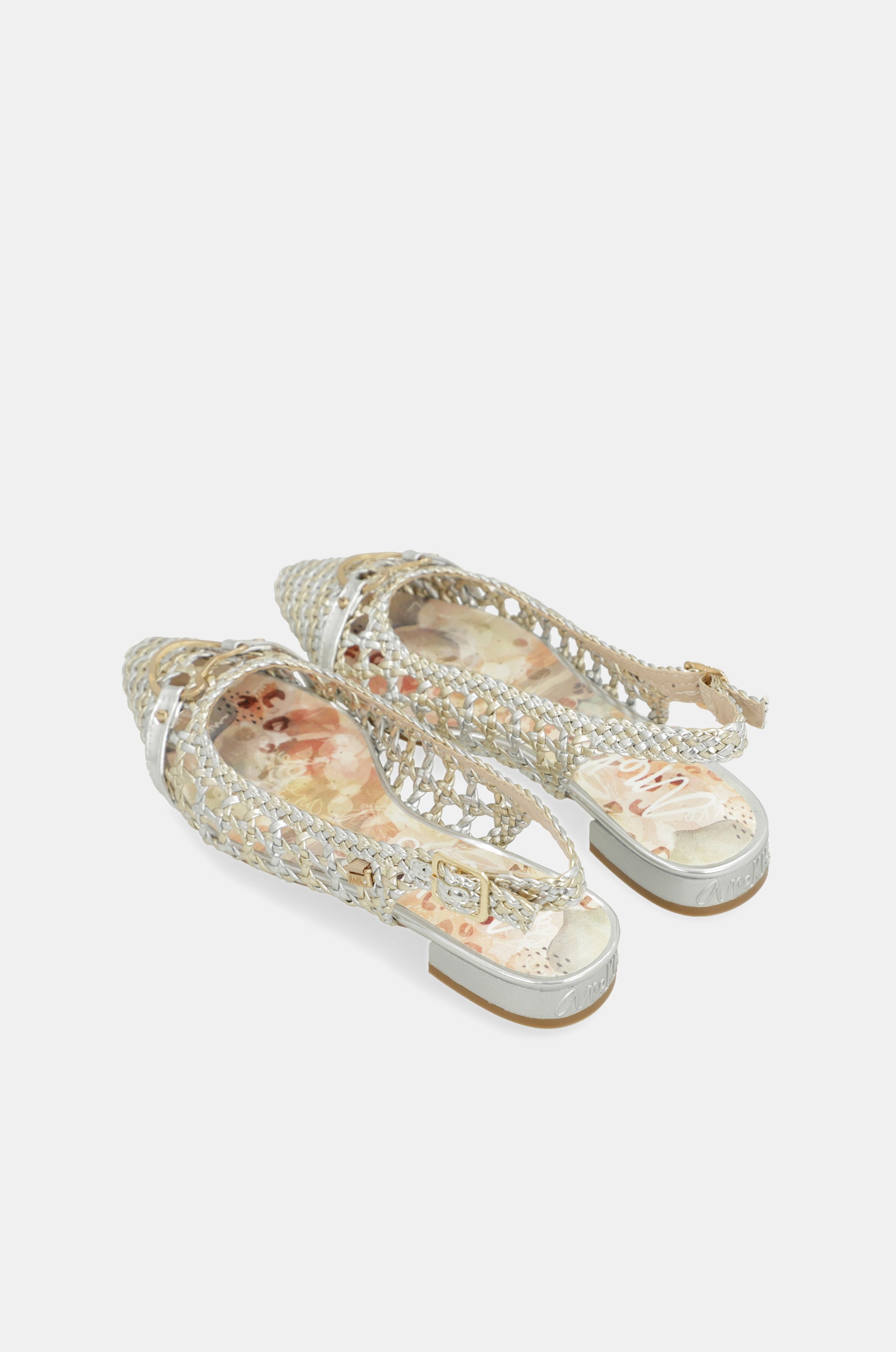 Ballerines slingback dorées et argentées