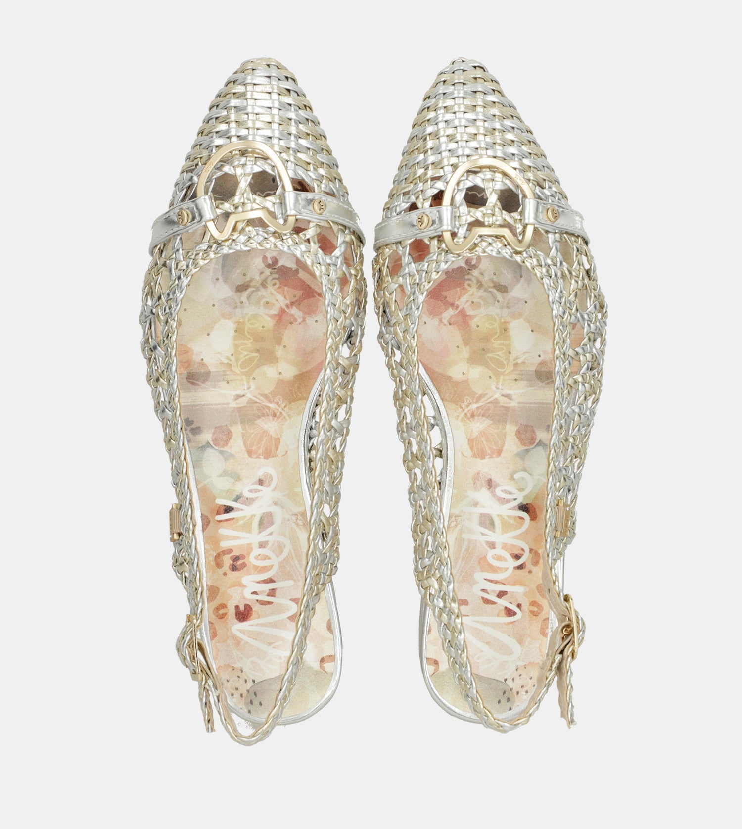 Ballerines slingback dorées et argentées