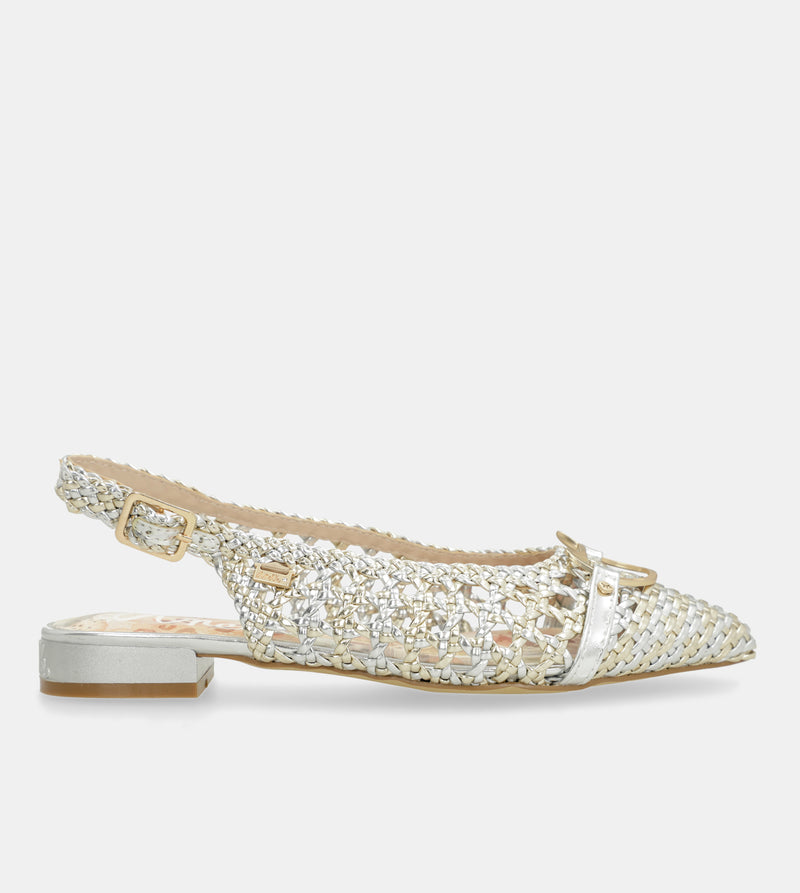 Ballerines slingback dorées et argentées