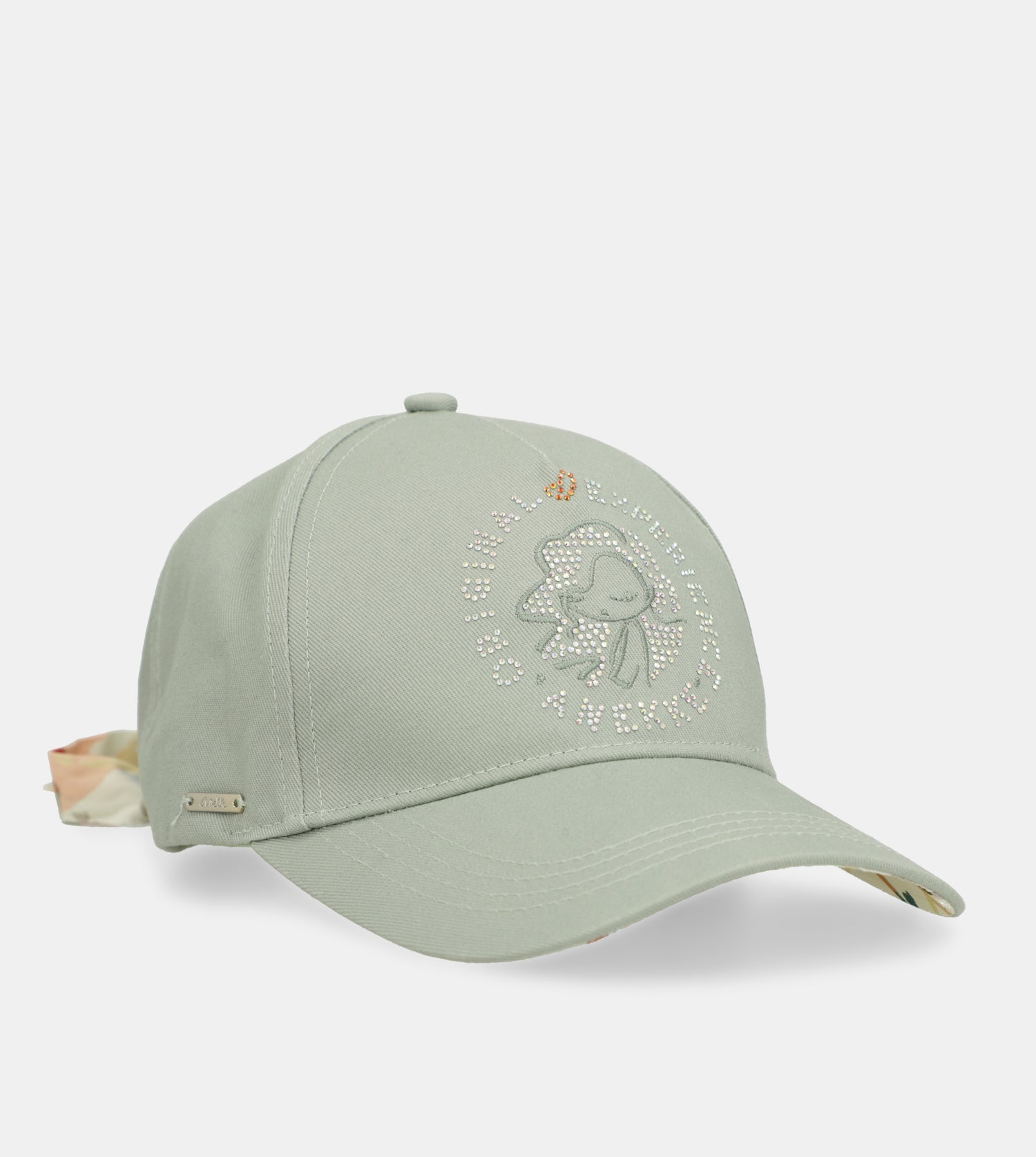 Casquette verte avec nœud imprimé