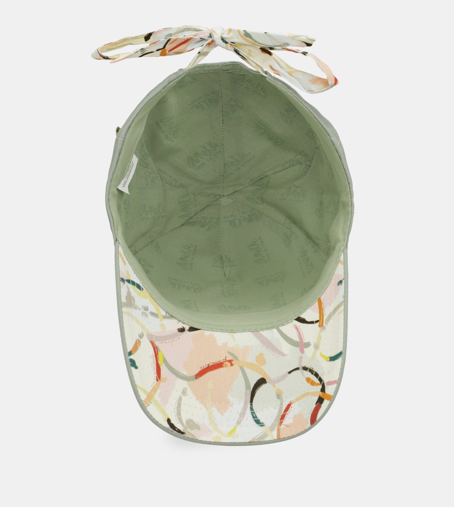 Casquette verte avec nœud imprimé