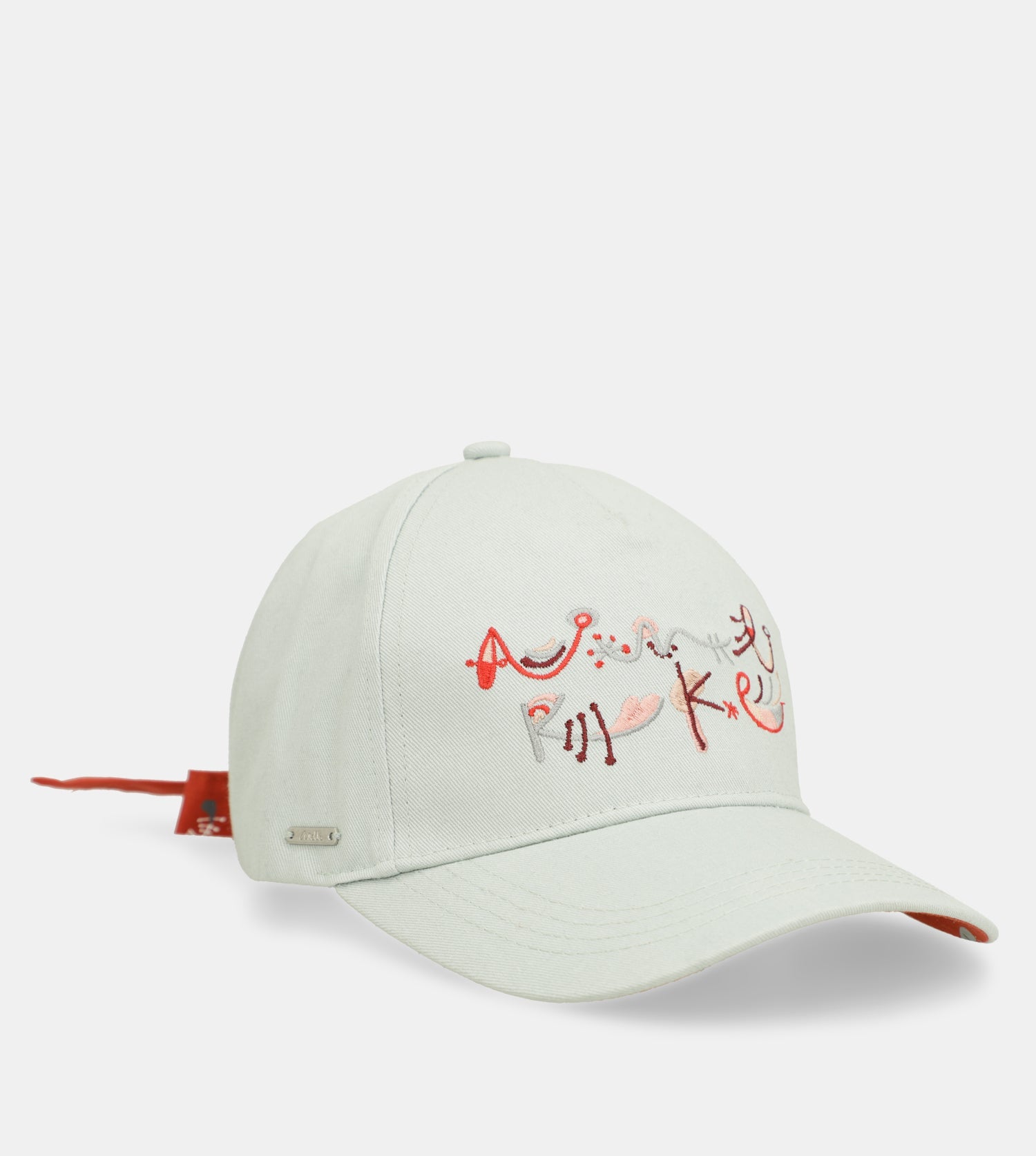 Casquette verte avec nœud rouge