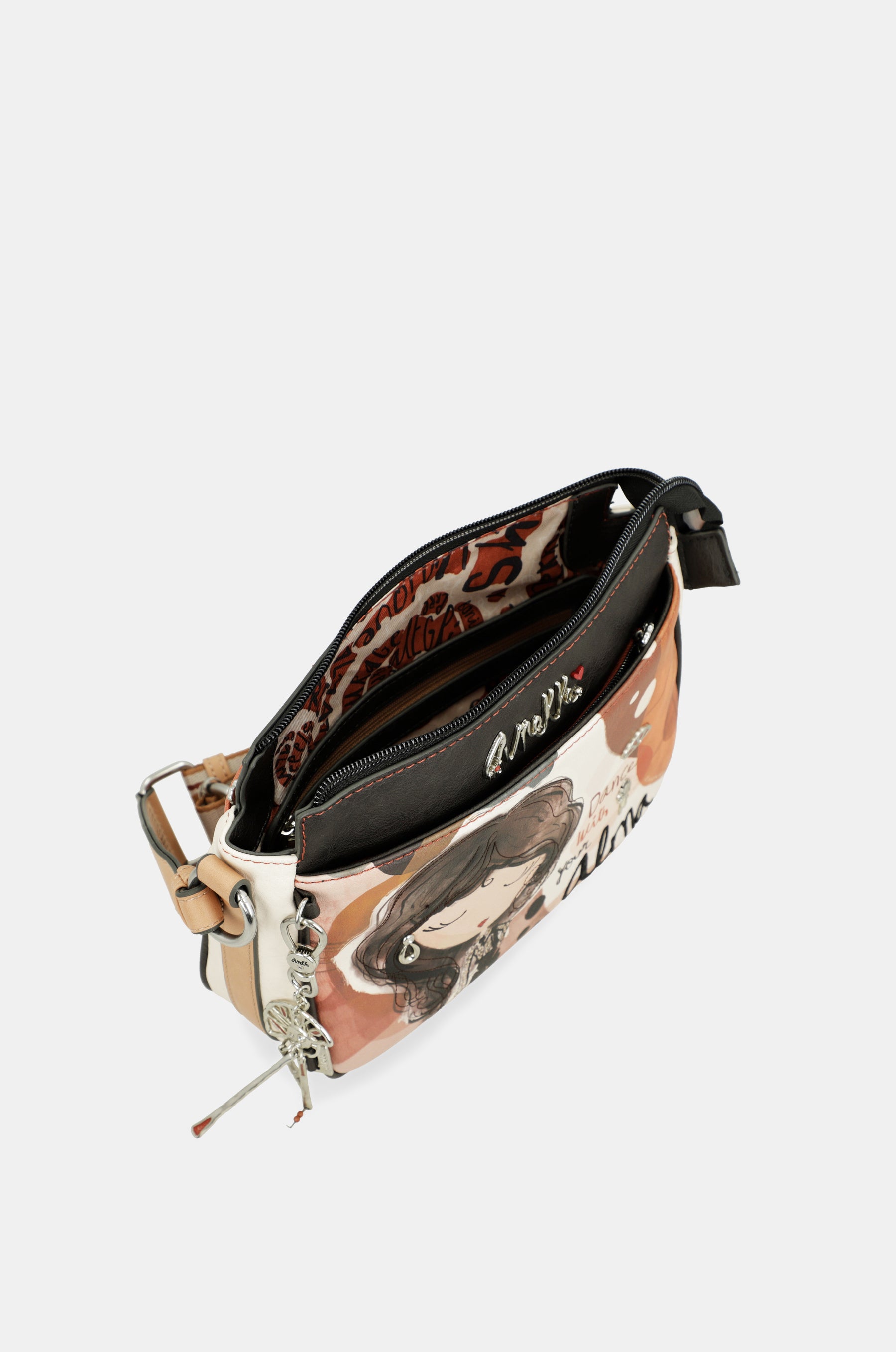 Sac bandoulière moyen à 3 compartiments Alma
