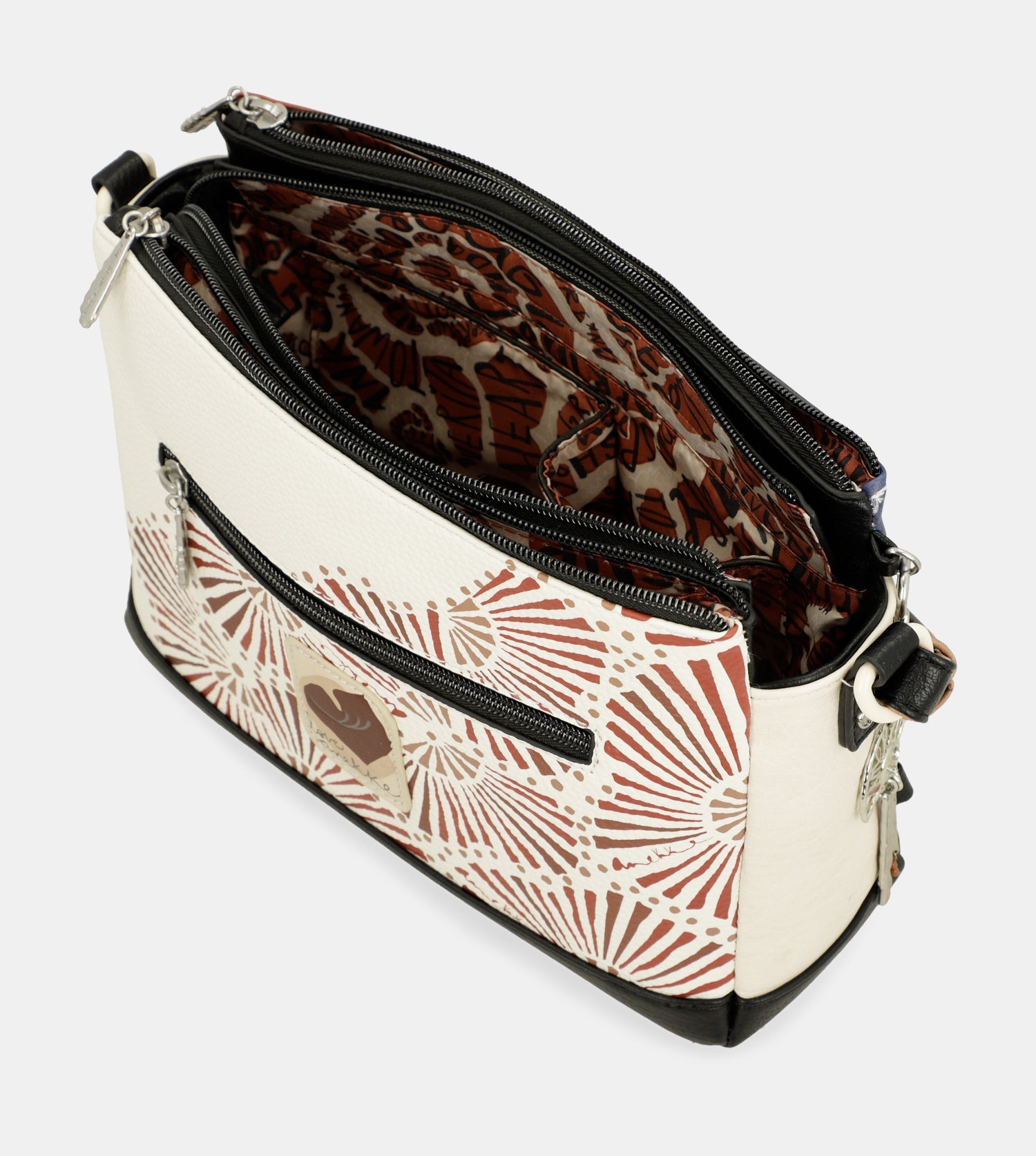 Sac bandoulière imprimé 3 compartiments Alma