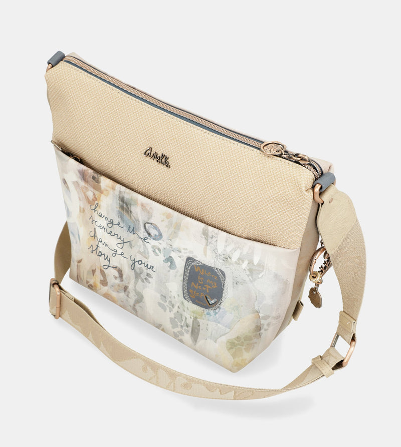 Grand sac bandoulière avec poche avant Memories