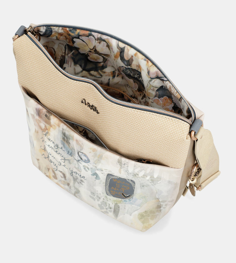 Grand sac bandoulière avec poche avant Memories