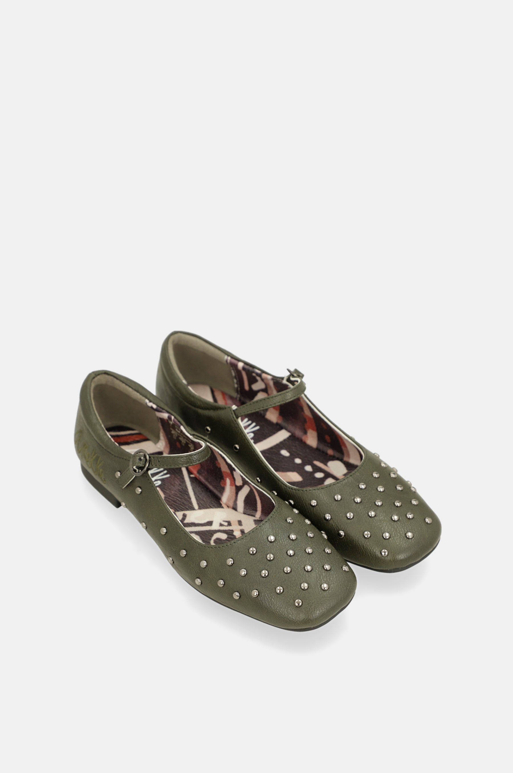 Ballerines cloutées kaki