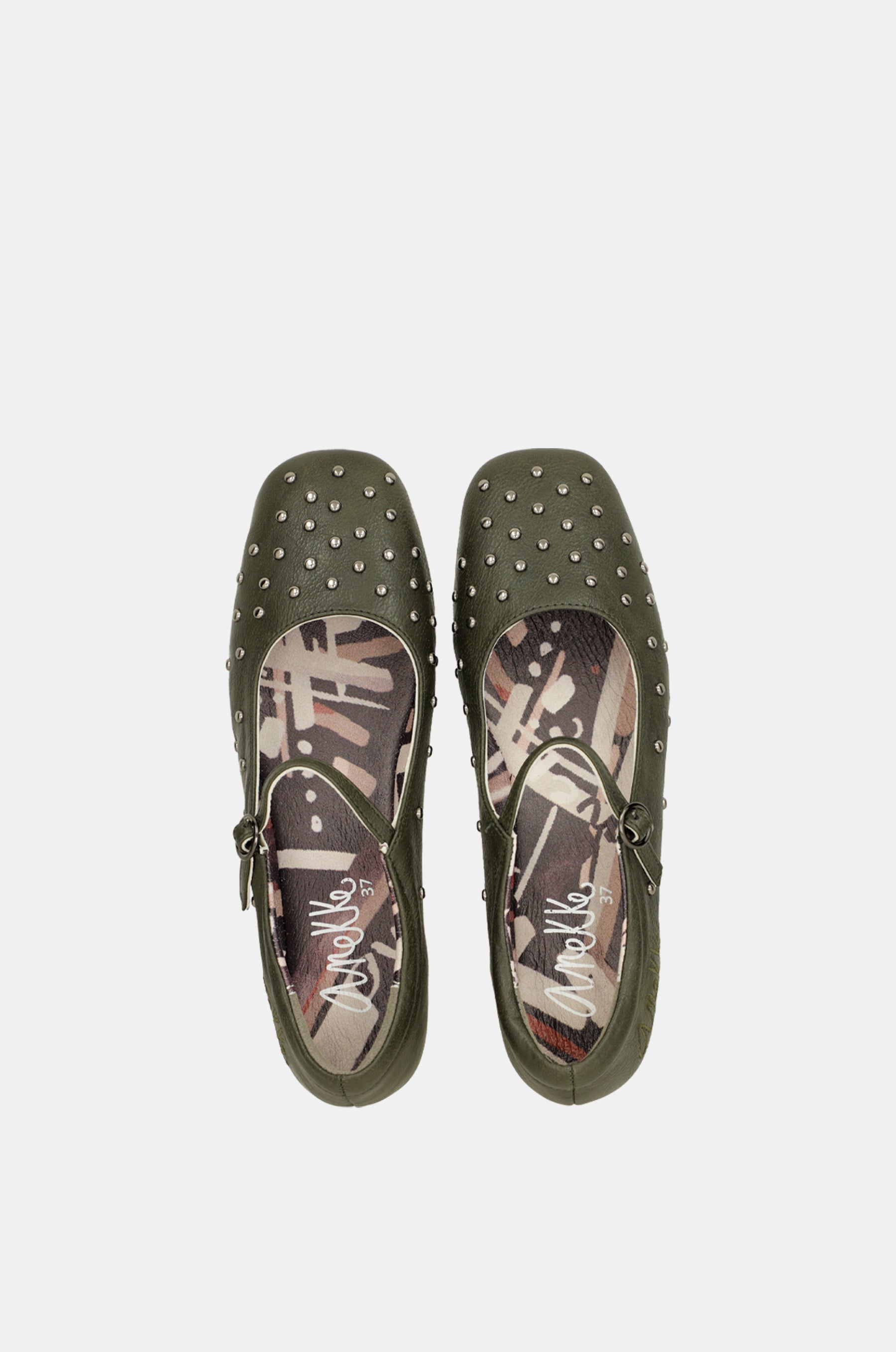 Ballerines cloutées kaki