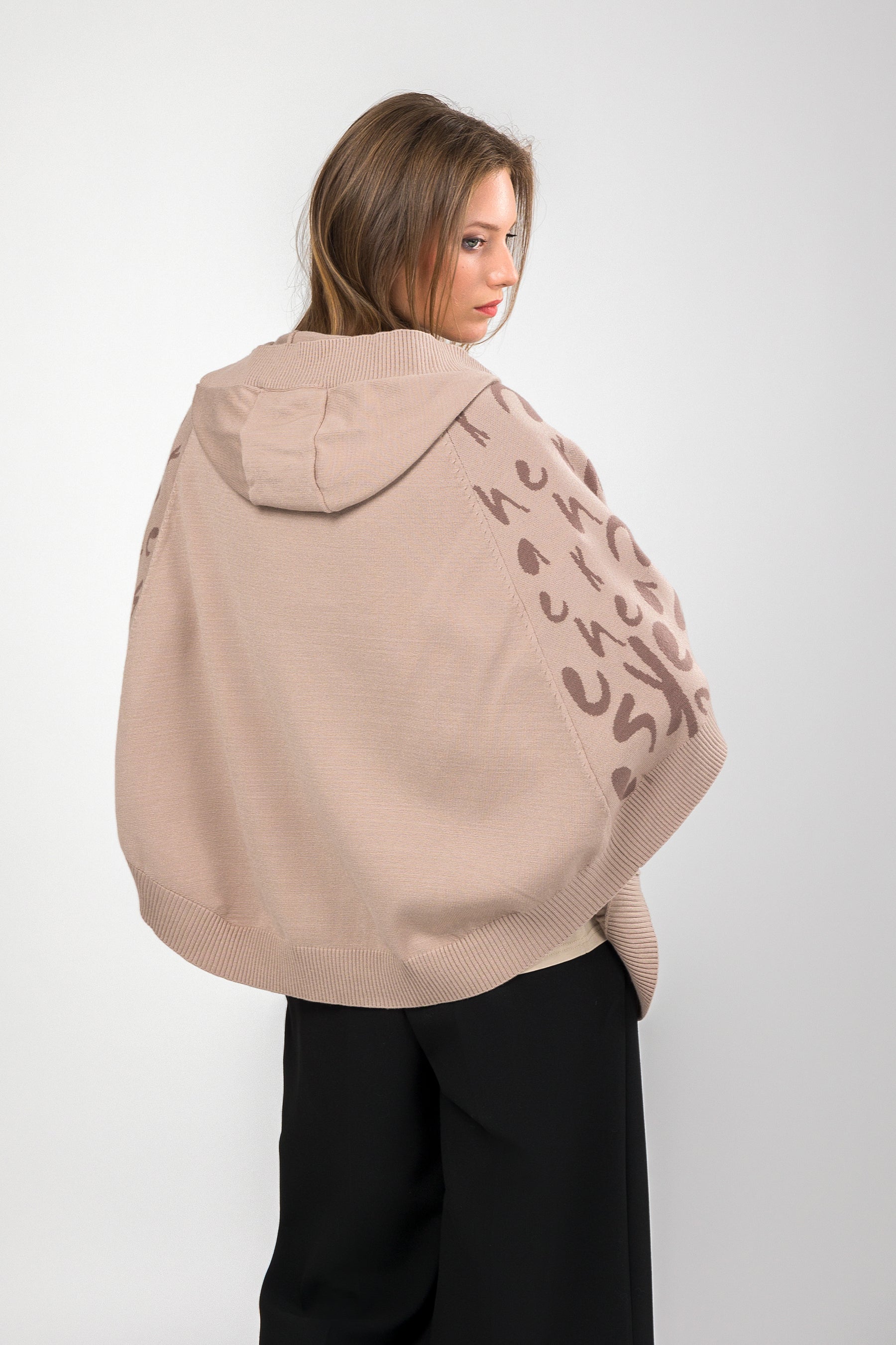 Veste style poncho beige